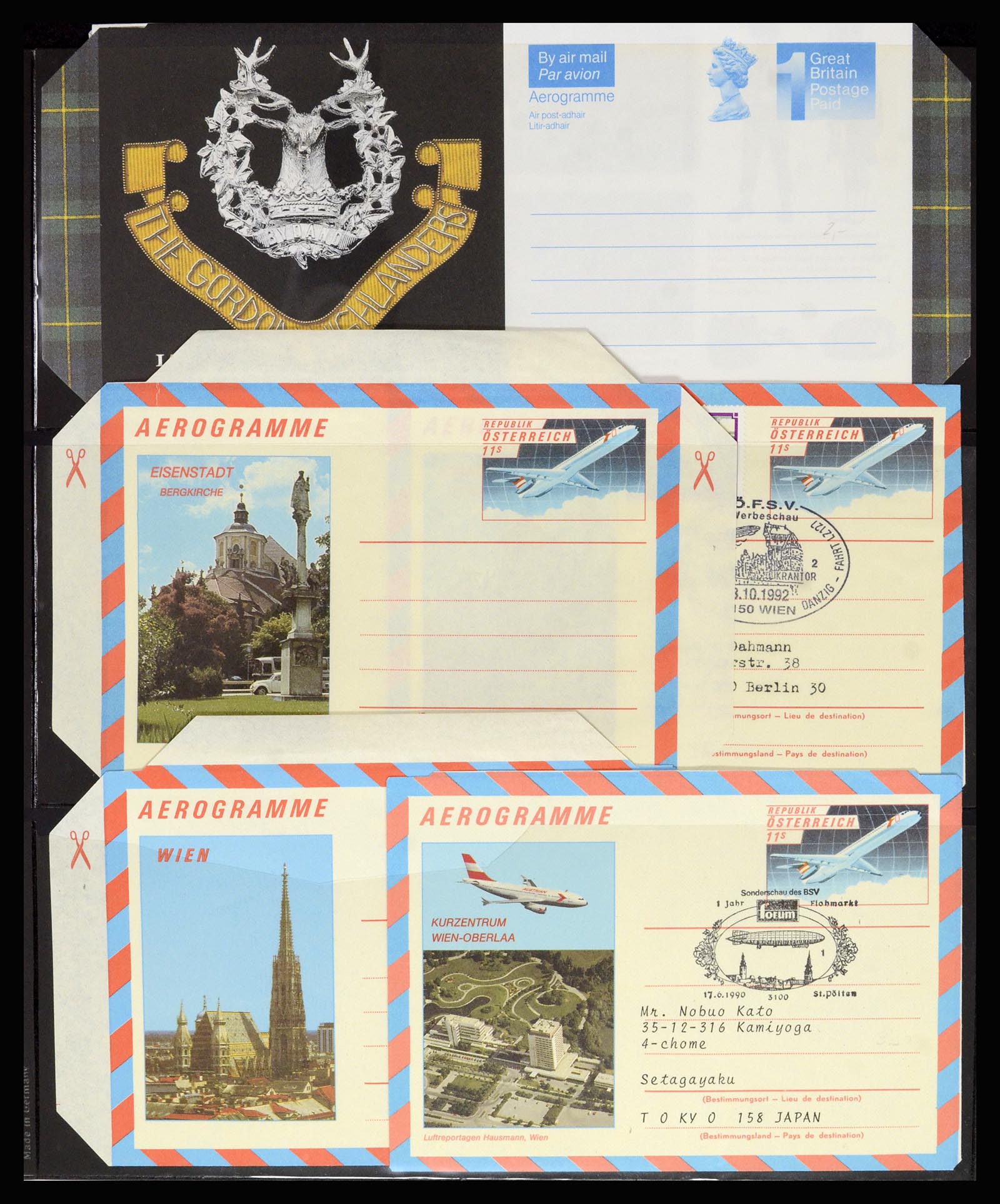 36627 015 - Postzegelverzameling 36627 Wereld aerogrammen.