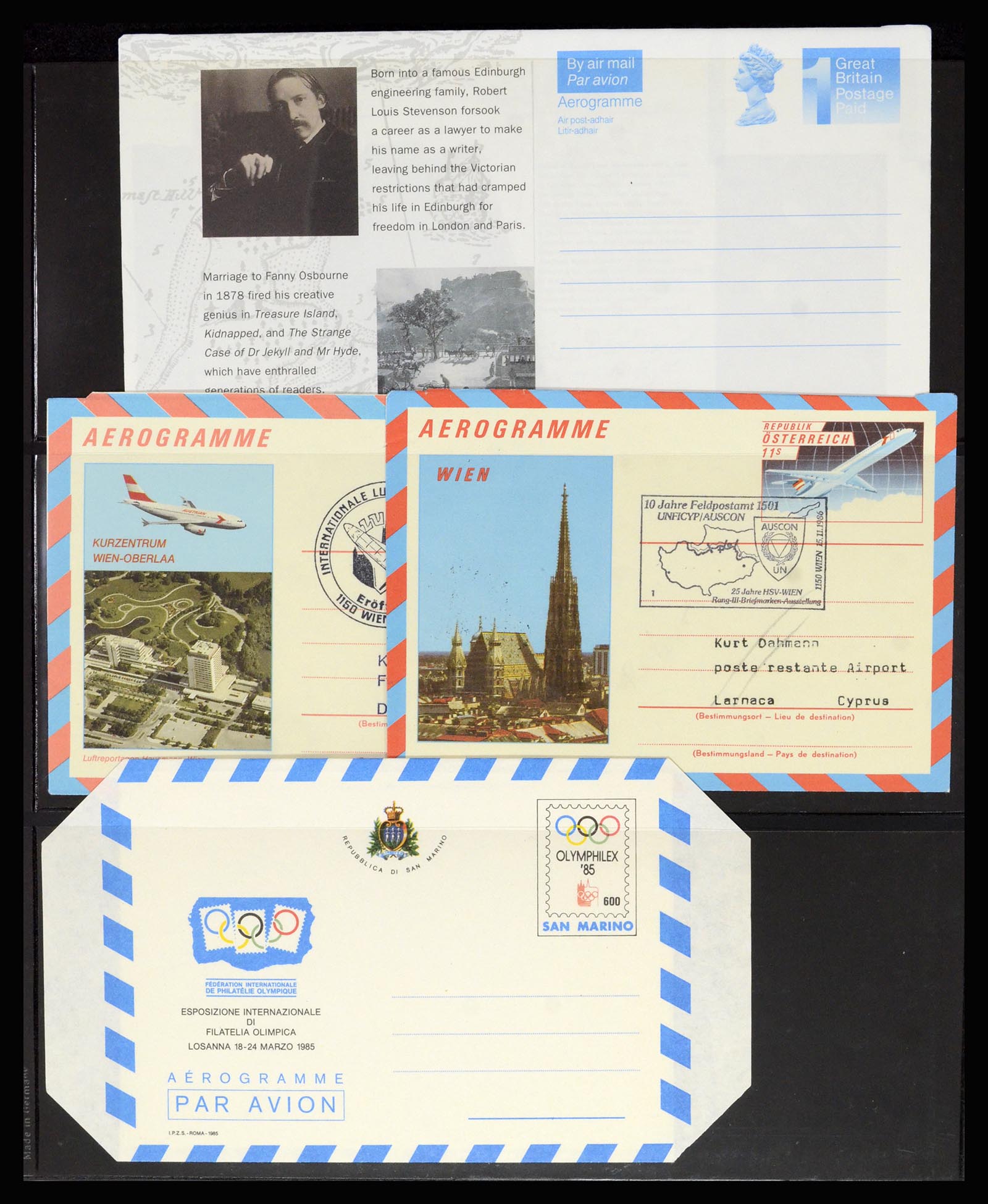 36627 017 - Postzegelverzameling 36627 Wereld aerogrammen.
