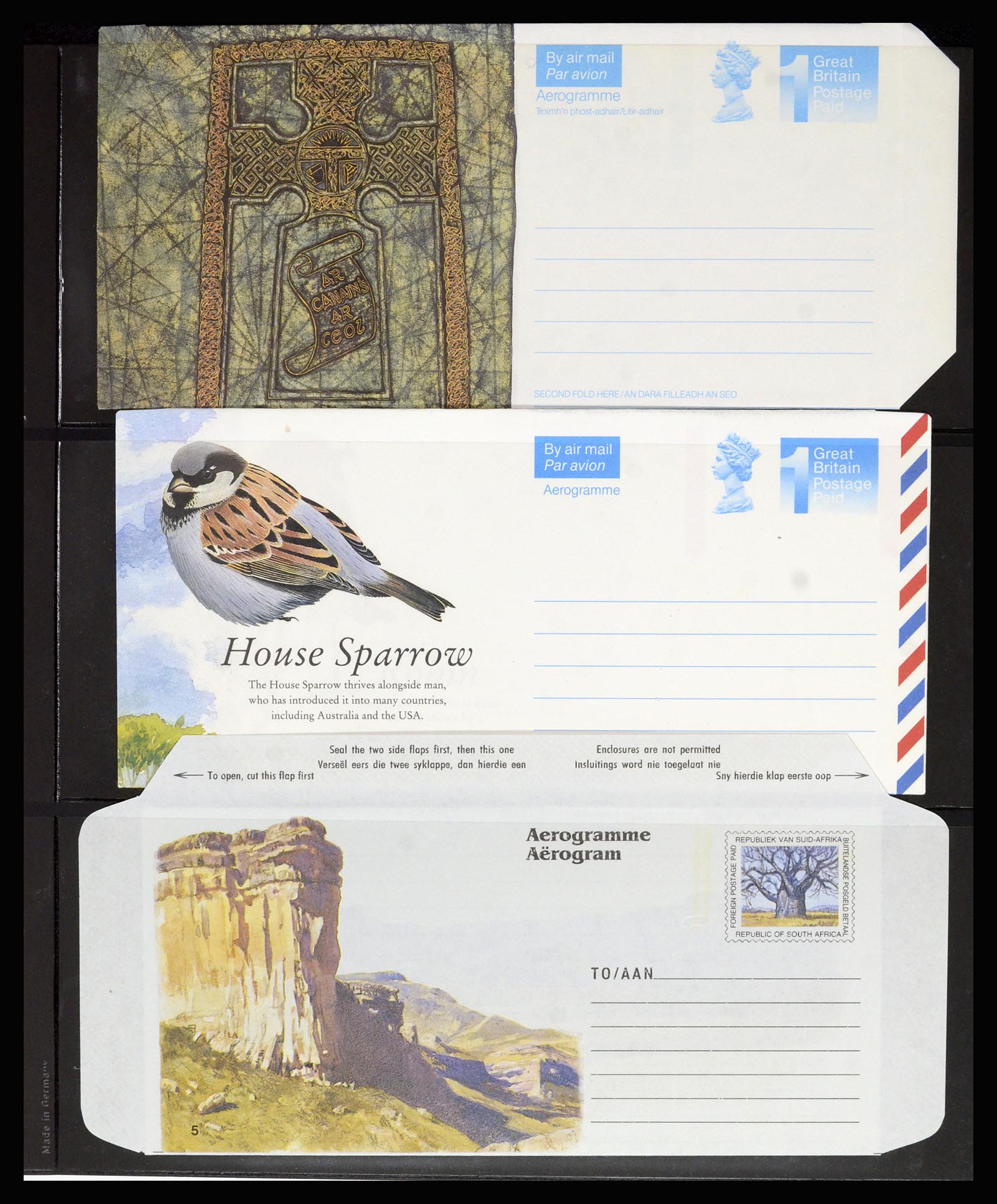 36627 021 - Postzegelverzameling 36627 Wereld aerogrammen.