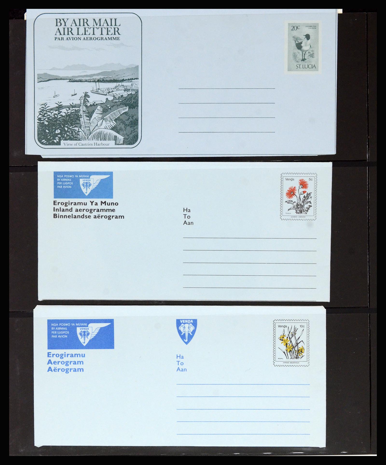36627 026 - Postzegelverzameling 36627 Wereld aerogrammen.