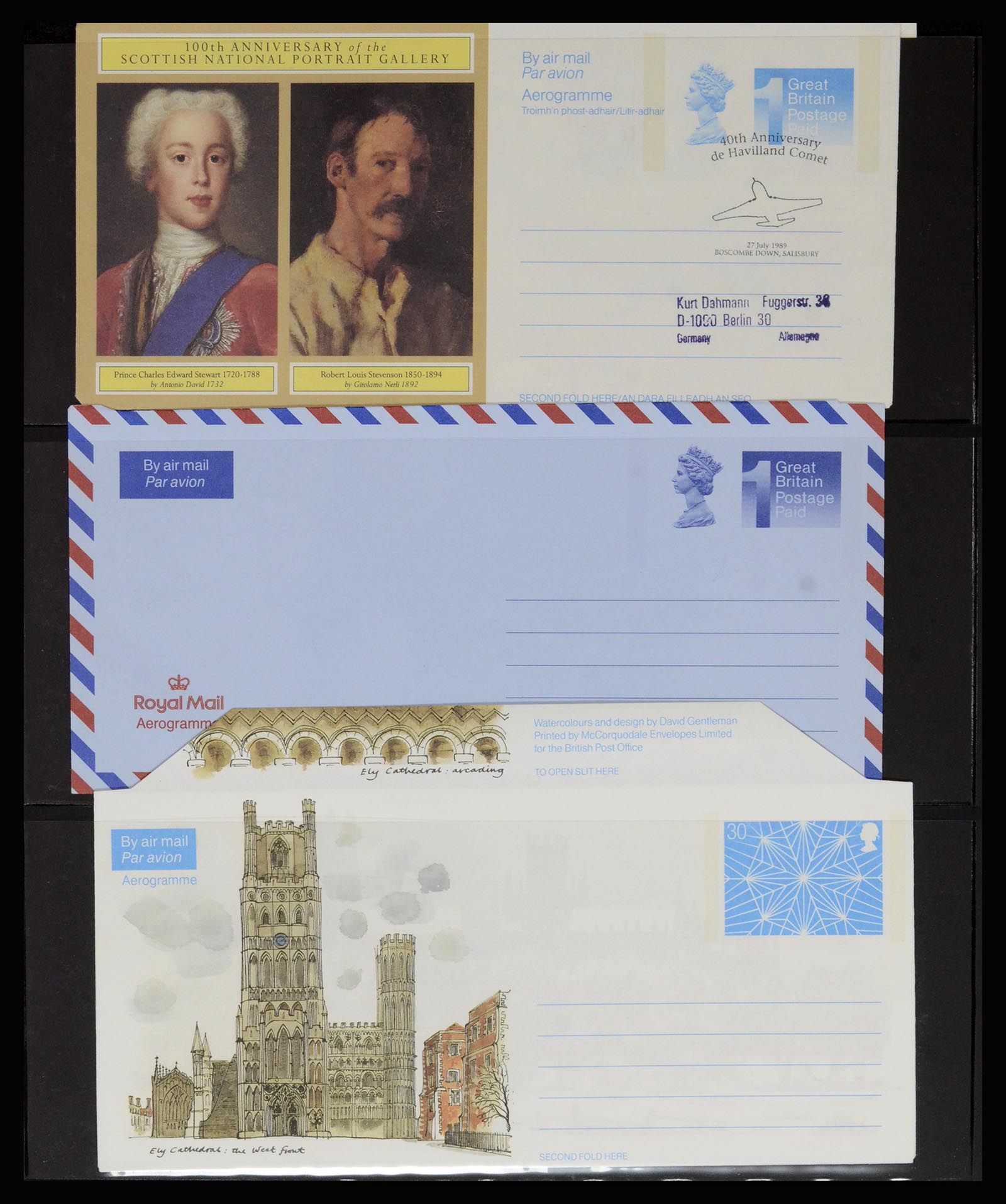 36627 034 - Postzegelverzameling 36627 Wereld aerogrammen.