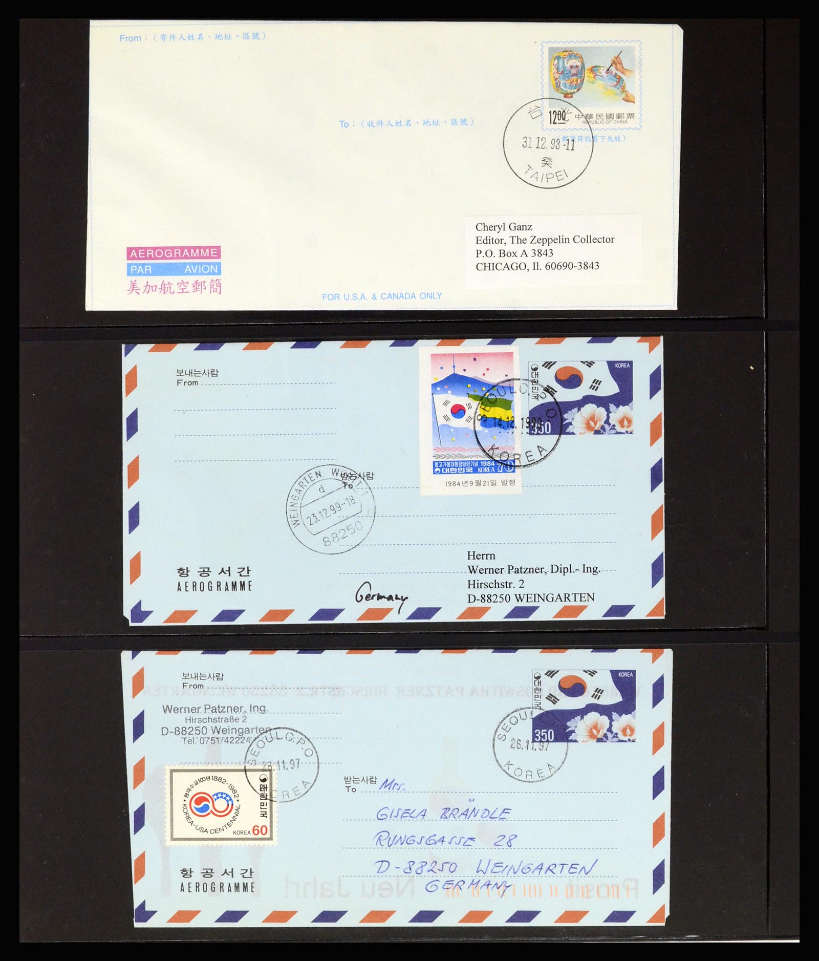 36627 054 - Stamp collection 36627 World aerograms.