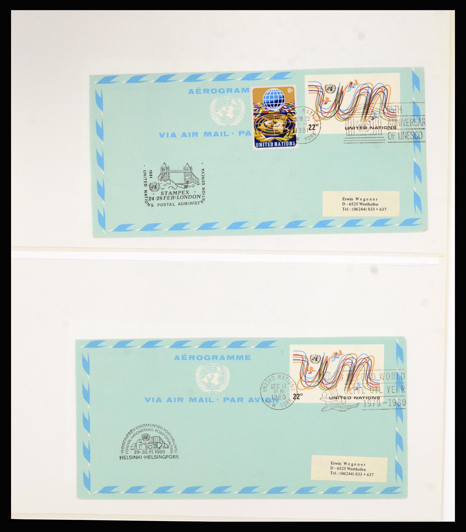 36627 068 - Stamp collection 36627 World aerograms.
