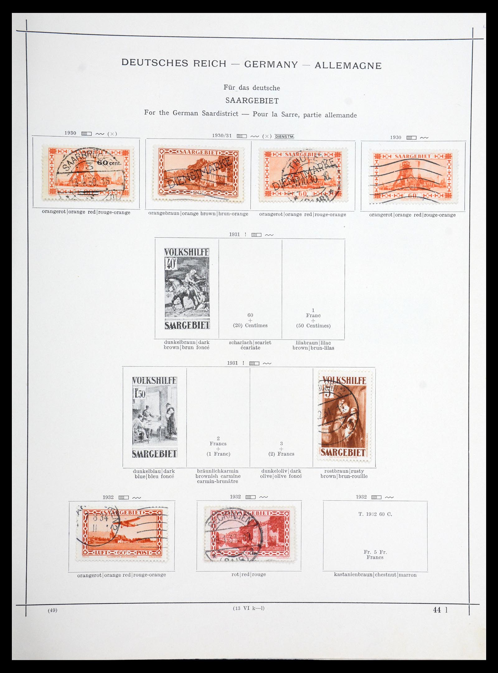 36633 041 - Postzegelverzameling 36633 Saar 1920-1959.