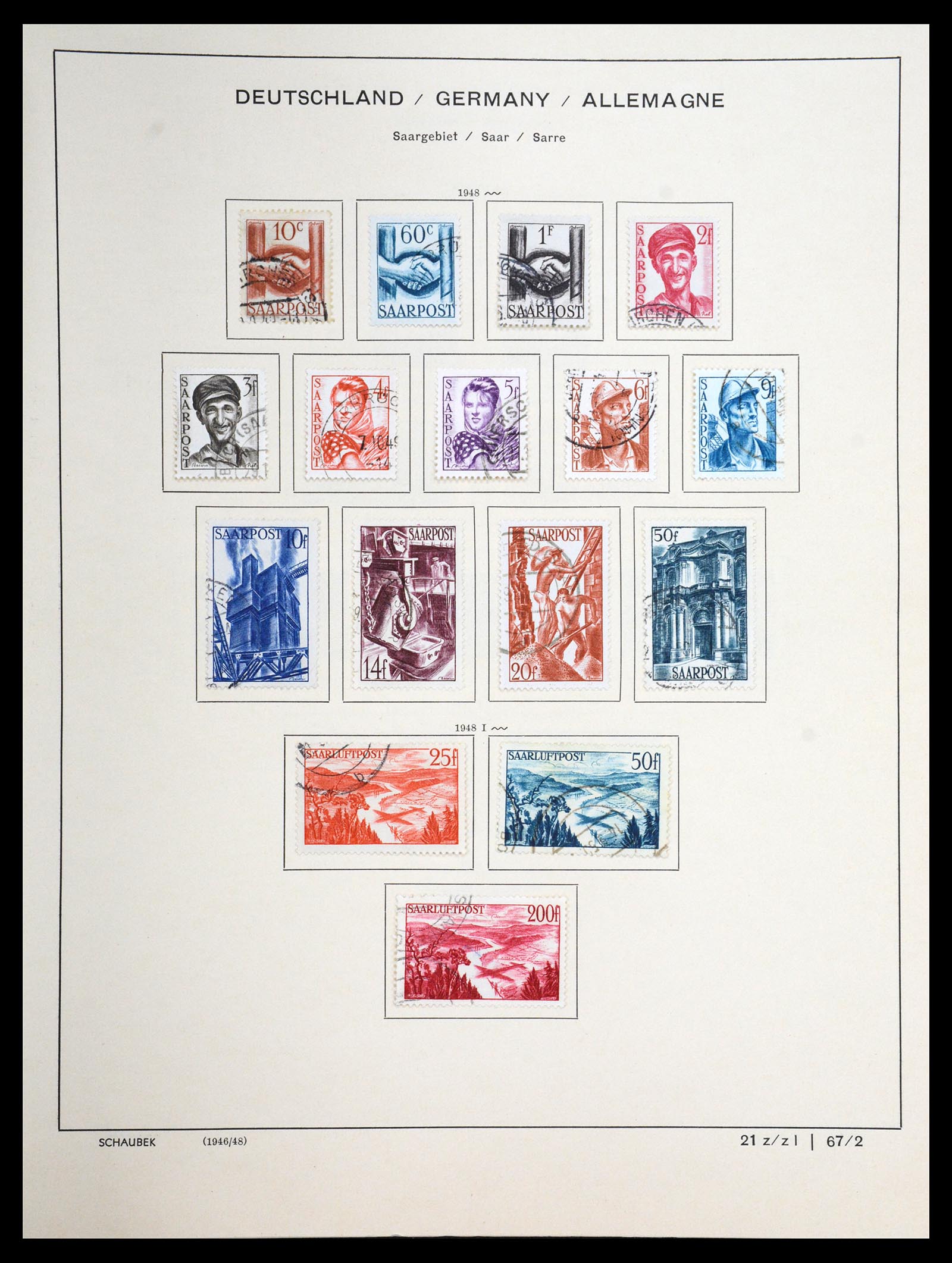 36633 046 - Postzegelverzameling 36633 Saar 1920-1959.