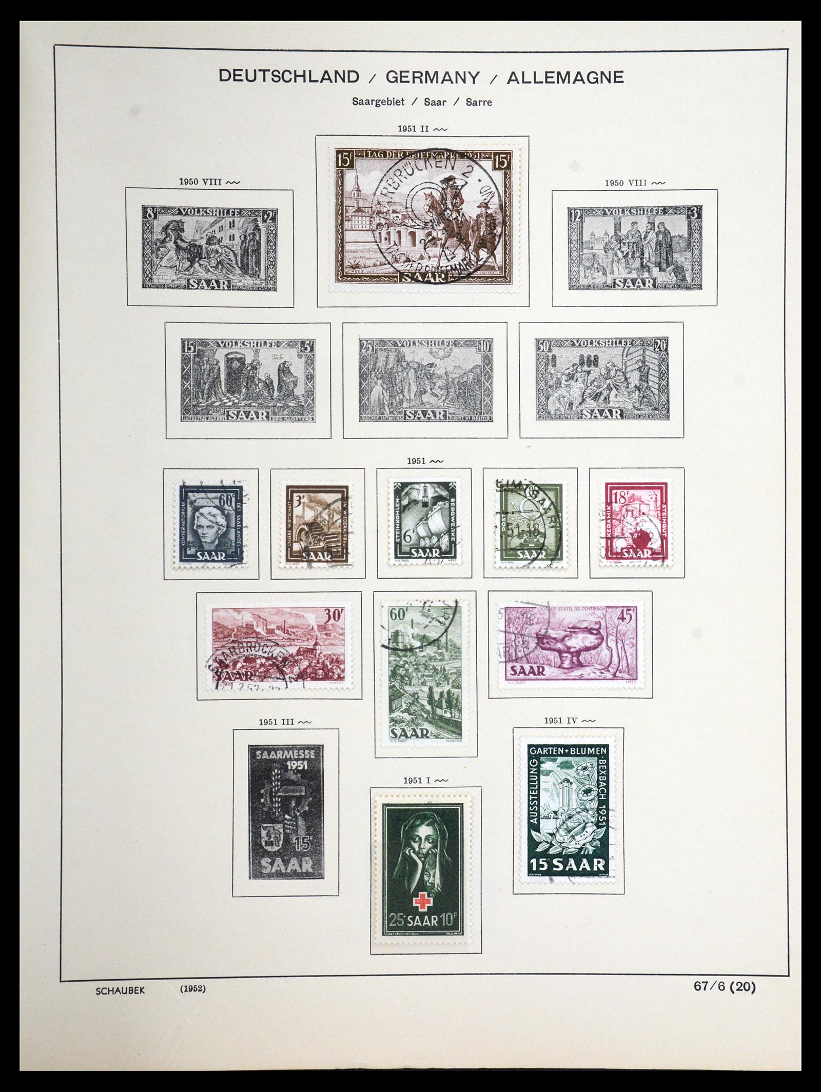 36633 050 - Postzegelverzameling 36633 Saar 1920-1959.