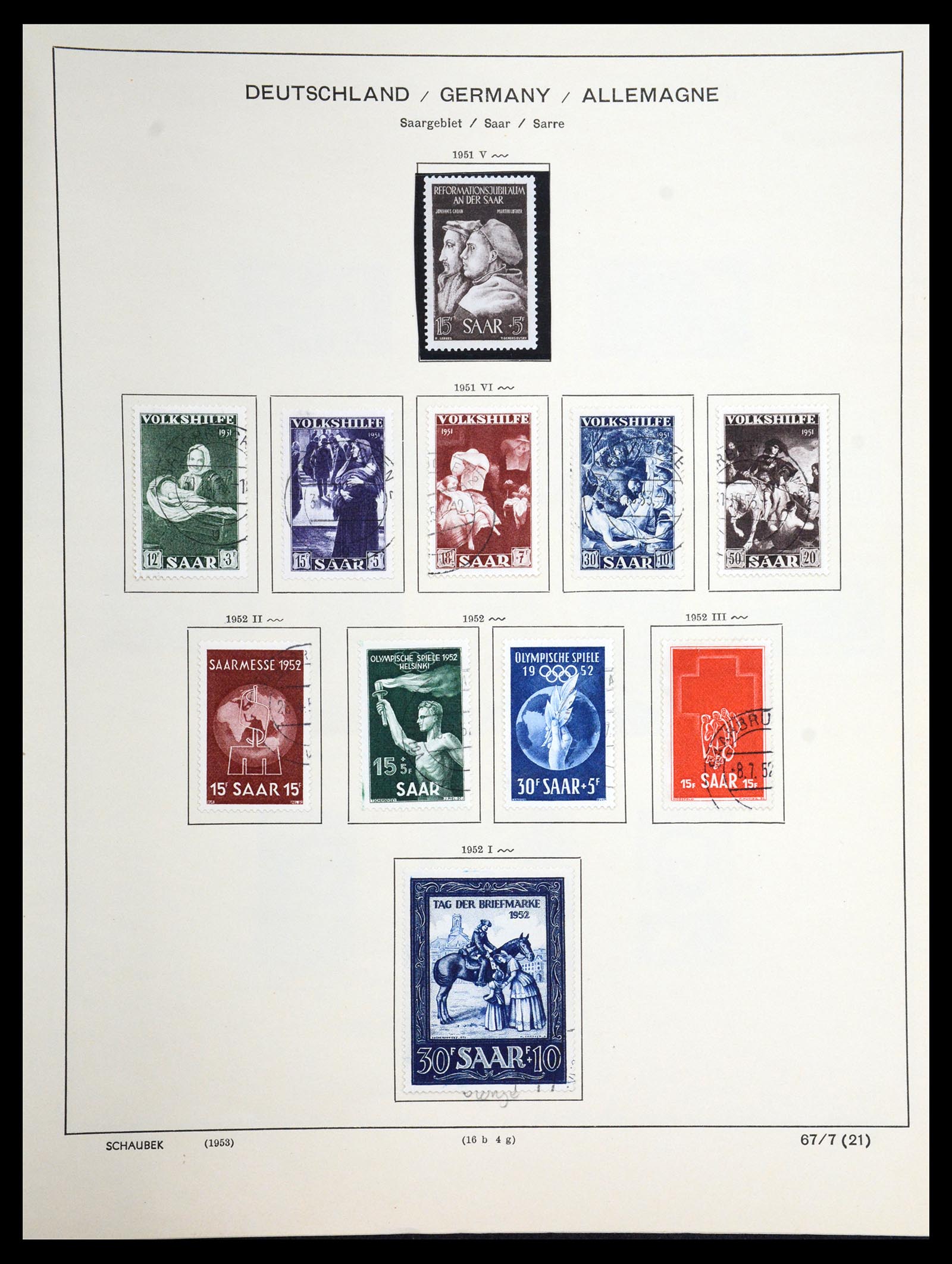 36633 051 - Postzegelverzameling 36633 Saar 1920-1959.
