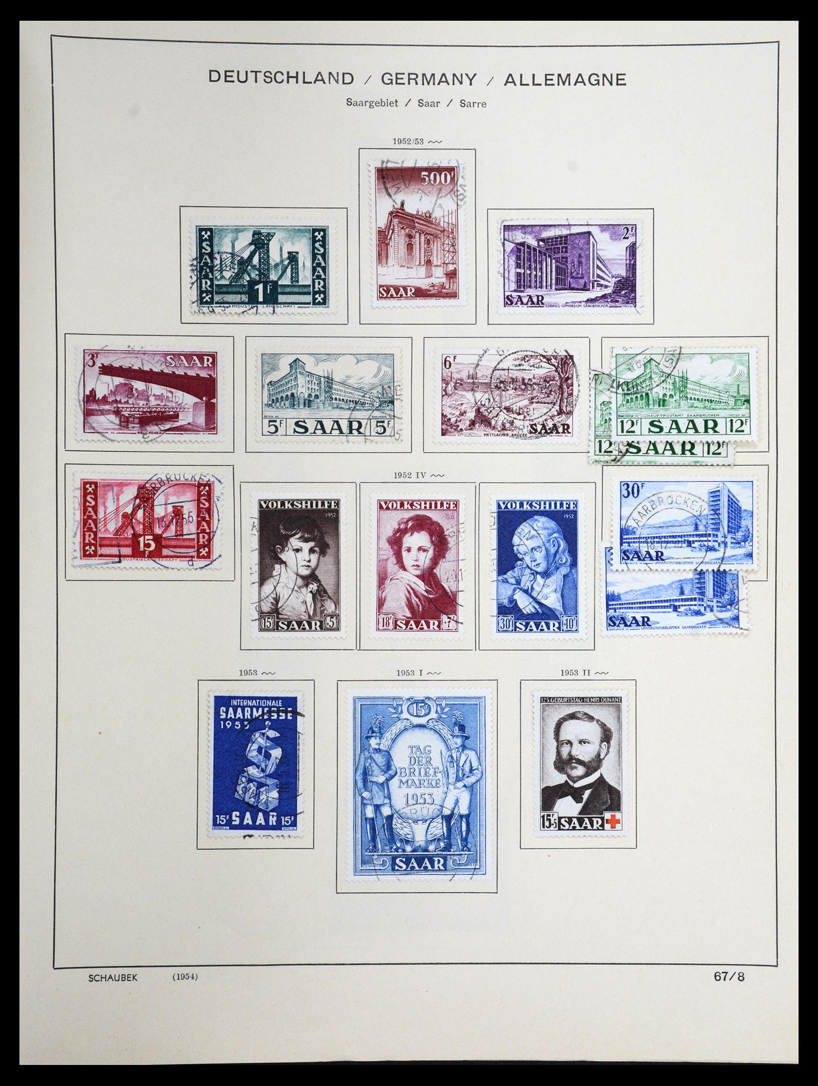 36633 052 - Postzegelverzameling 36633 Saar 1920-1959.