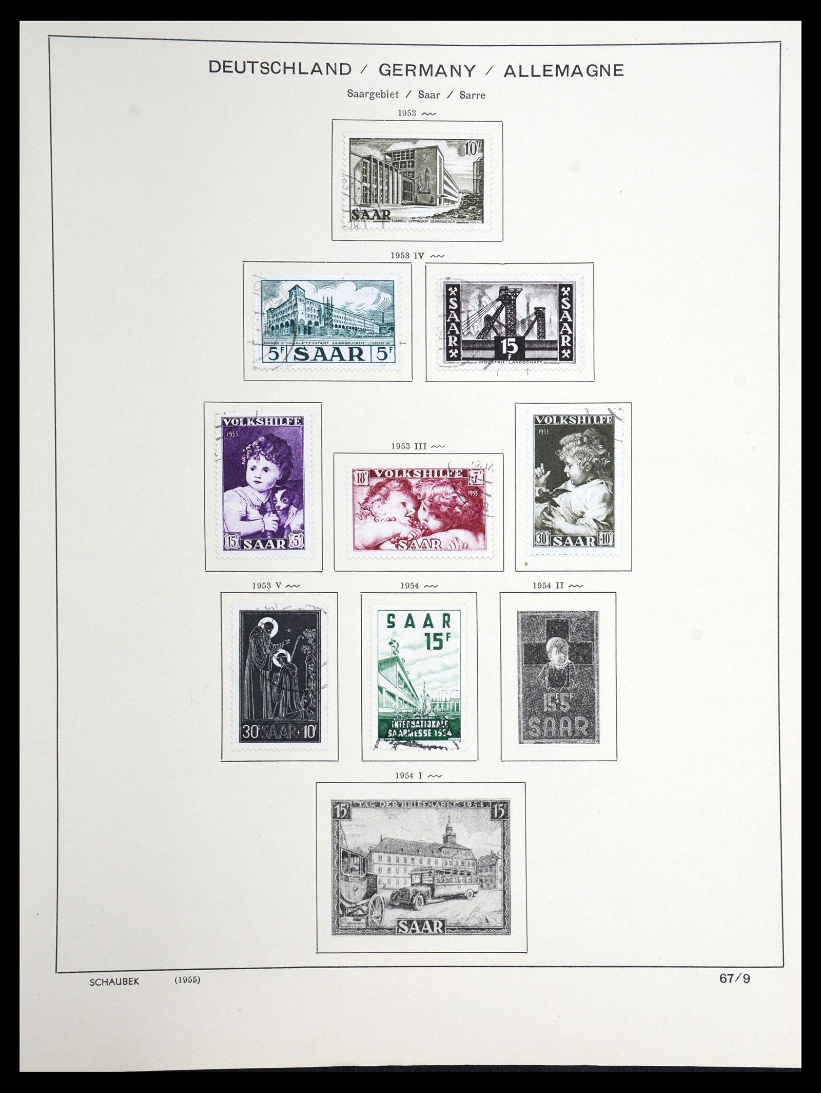 36633 053 - Postzegelverzameling 36633 Saar 1920-1959.