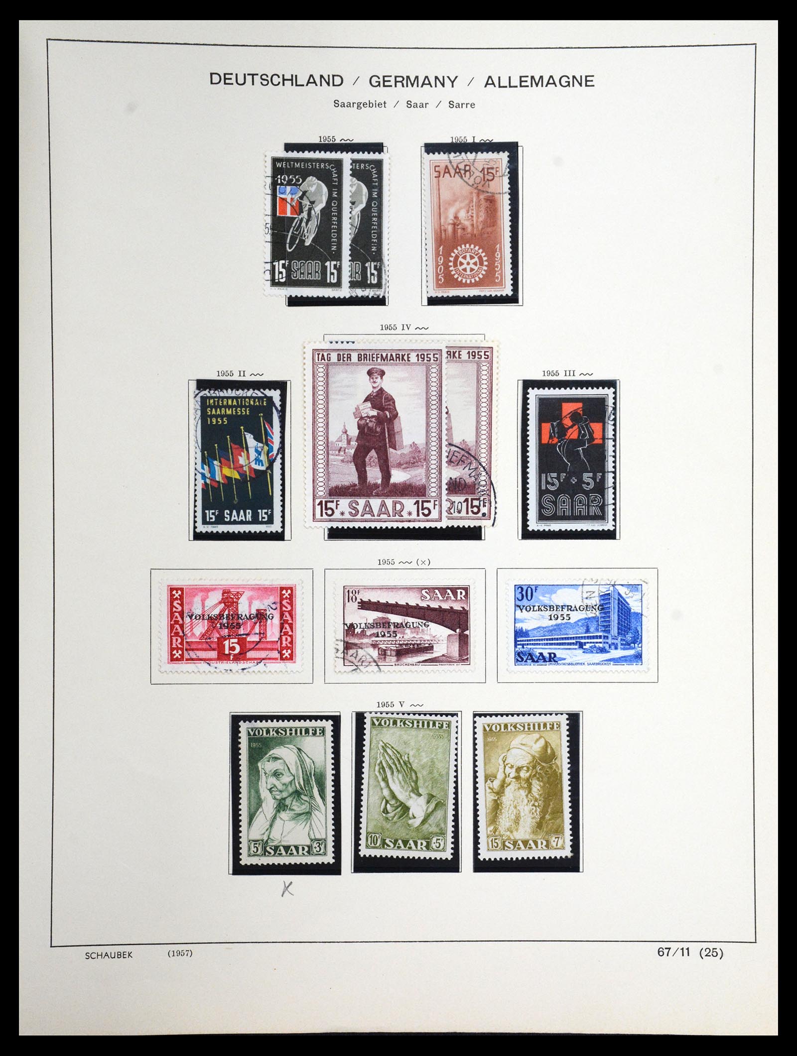 36633 055 - Postzegelverzameling 36633 Saar 1920-1959.