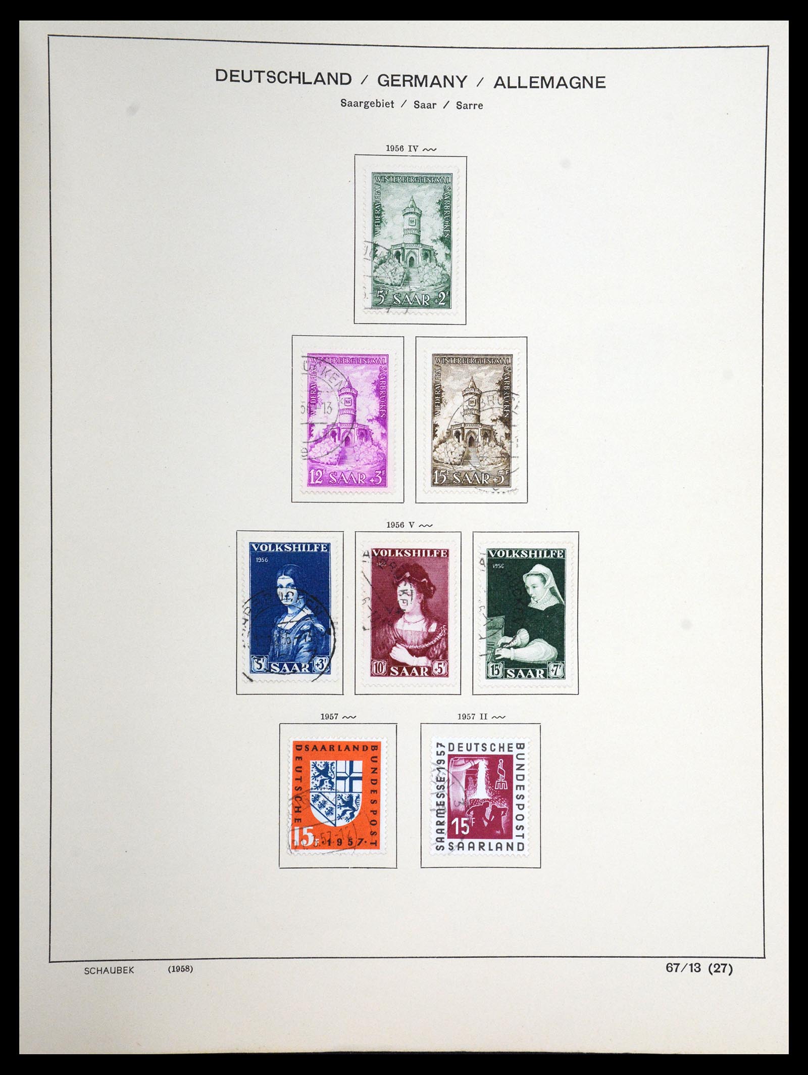 36633 057 - Postzegelverzameling 36633 Saar 1920-1959.
