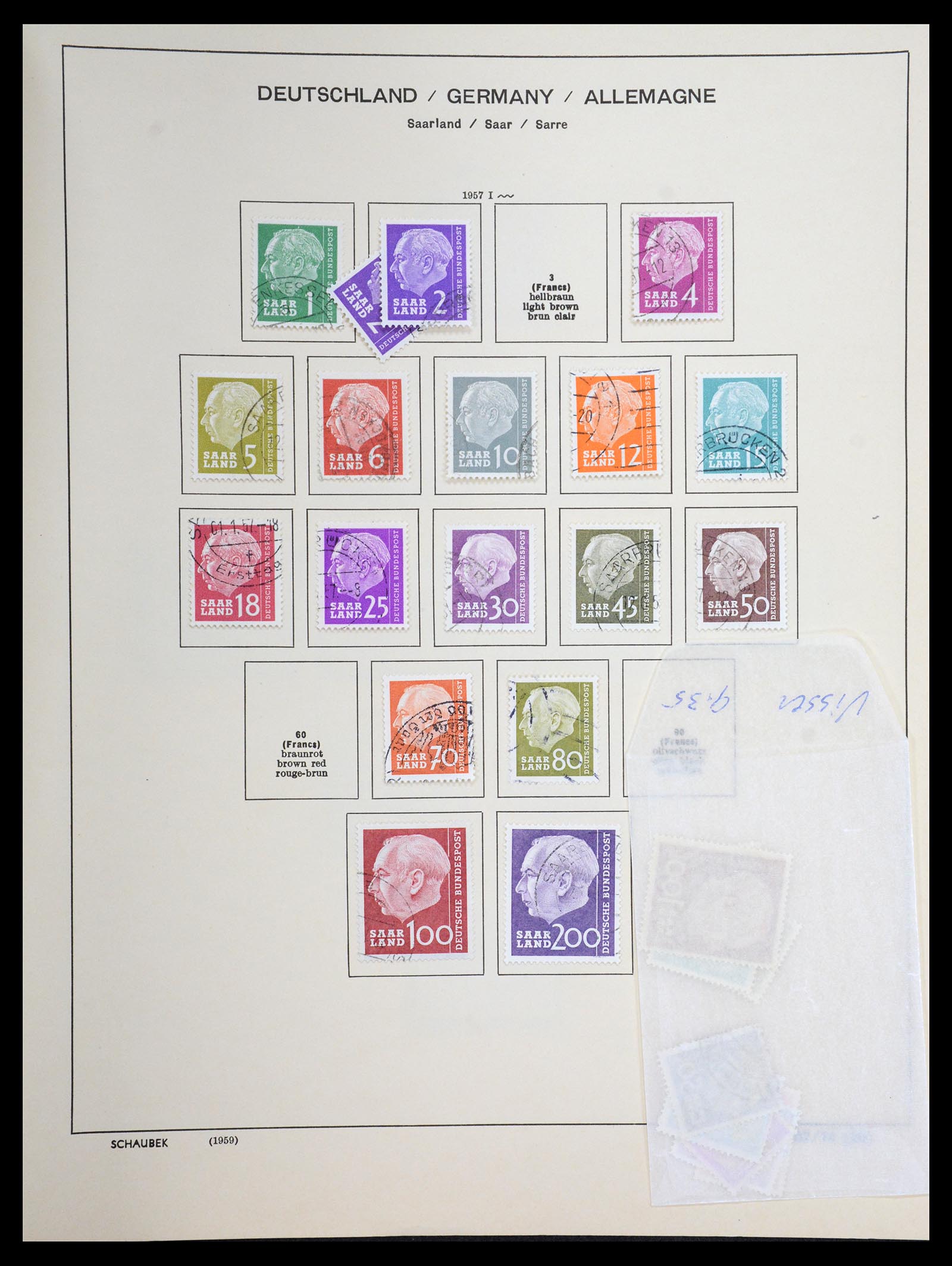 36633 058 - Postzegelverzameling 36633 Saar 1920-1959.