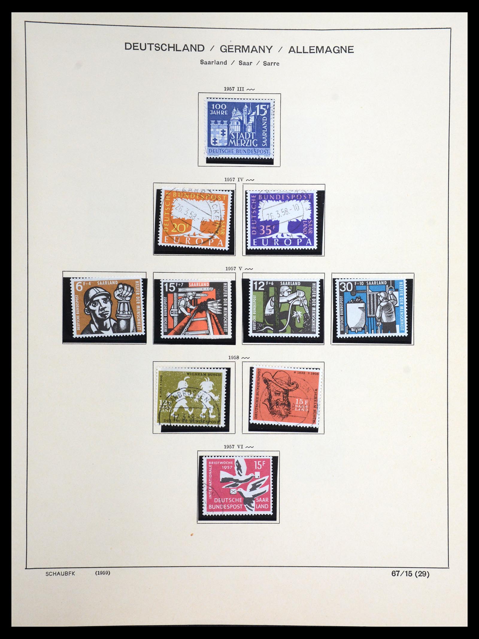 36633 059 - Postzegelverzameling 36633 Saar 1920-1959.