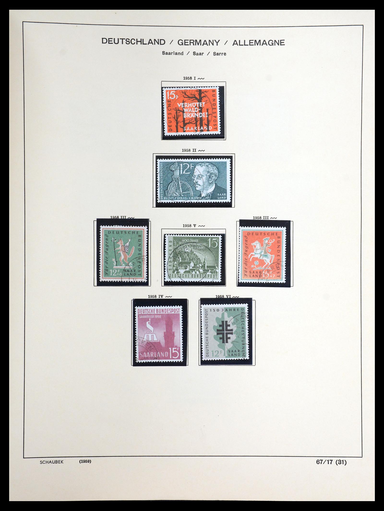 36633 061 - Postzegelverzameling 36633 Saar 1920-1959.