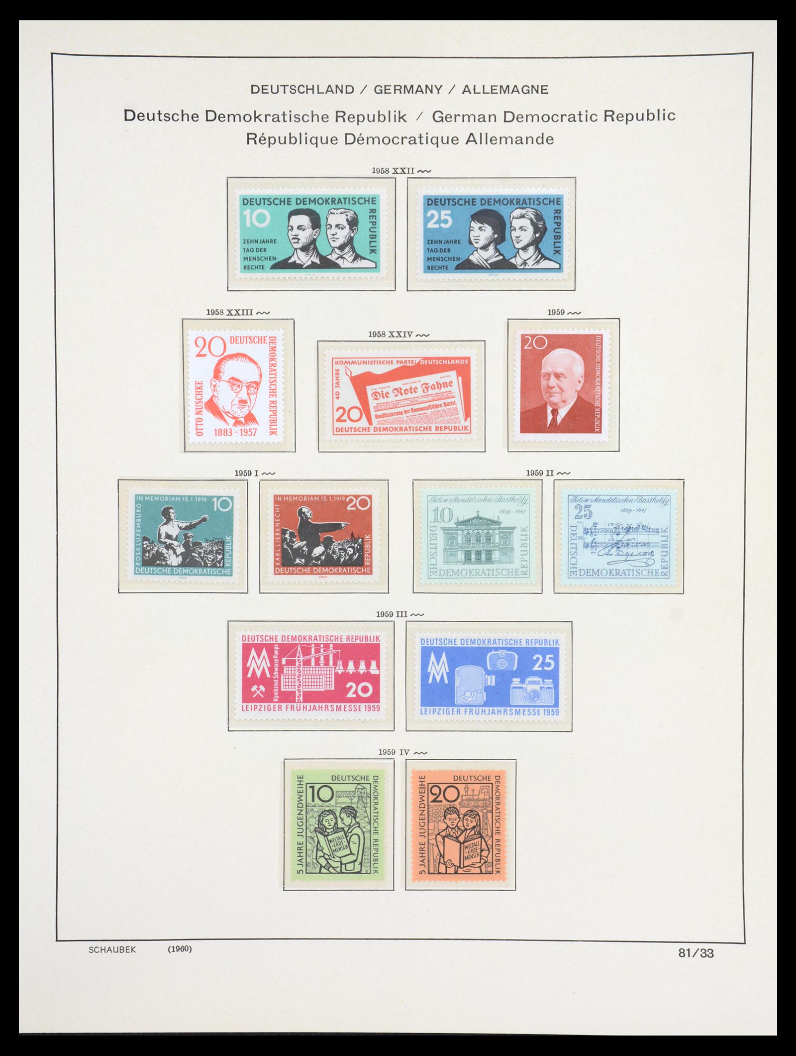 36641 074 - Stamp collection 36641 DDR en Sovjet Zone 1945-1964.