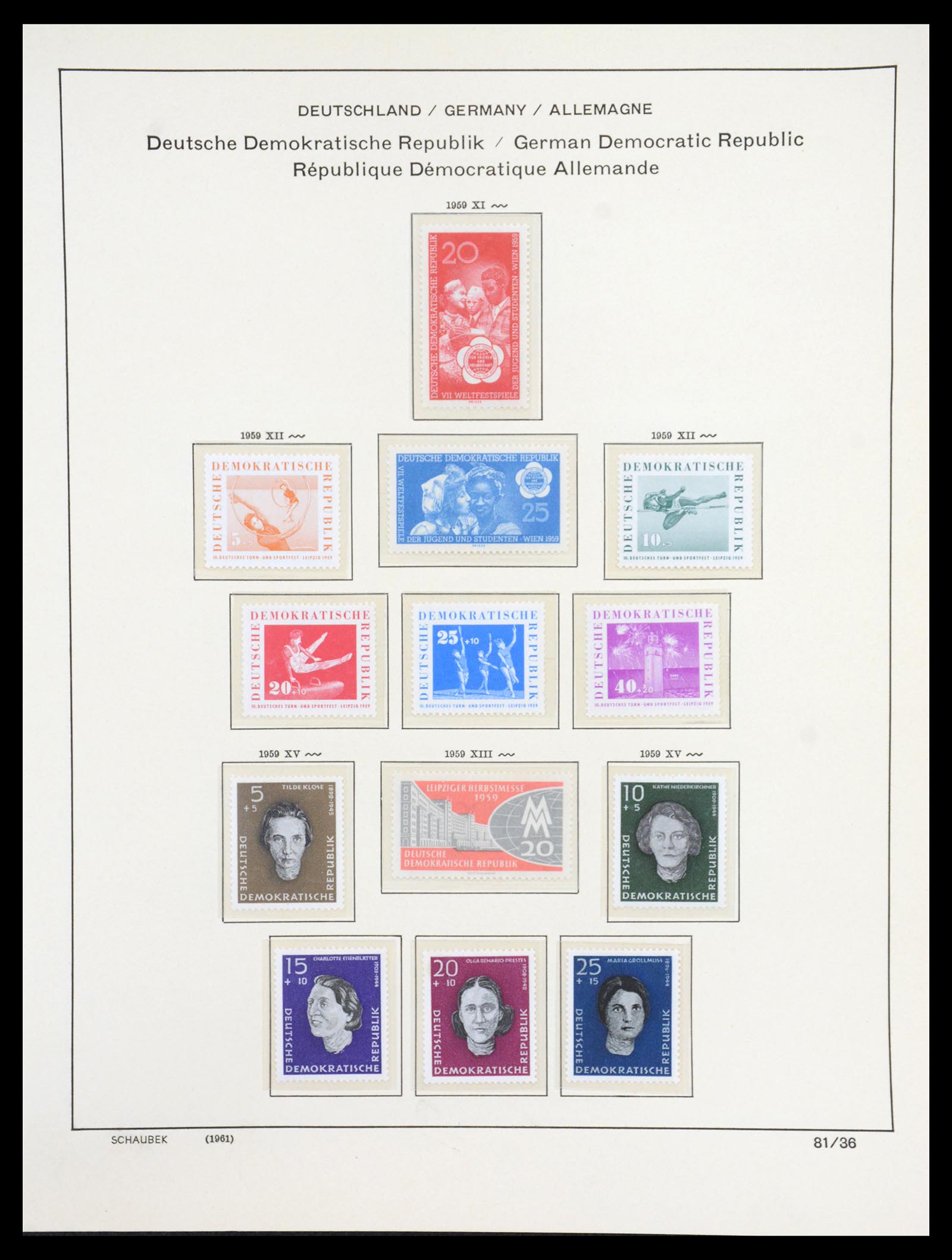 36641 077 - Stamp collection 36641 DDR en Sovjet Zone 1945-1964.