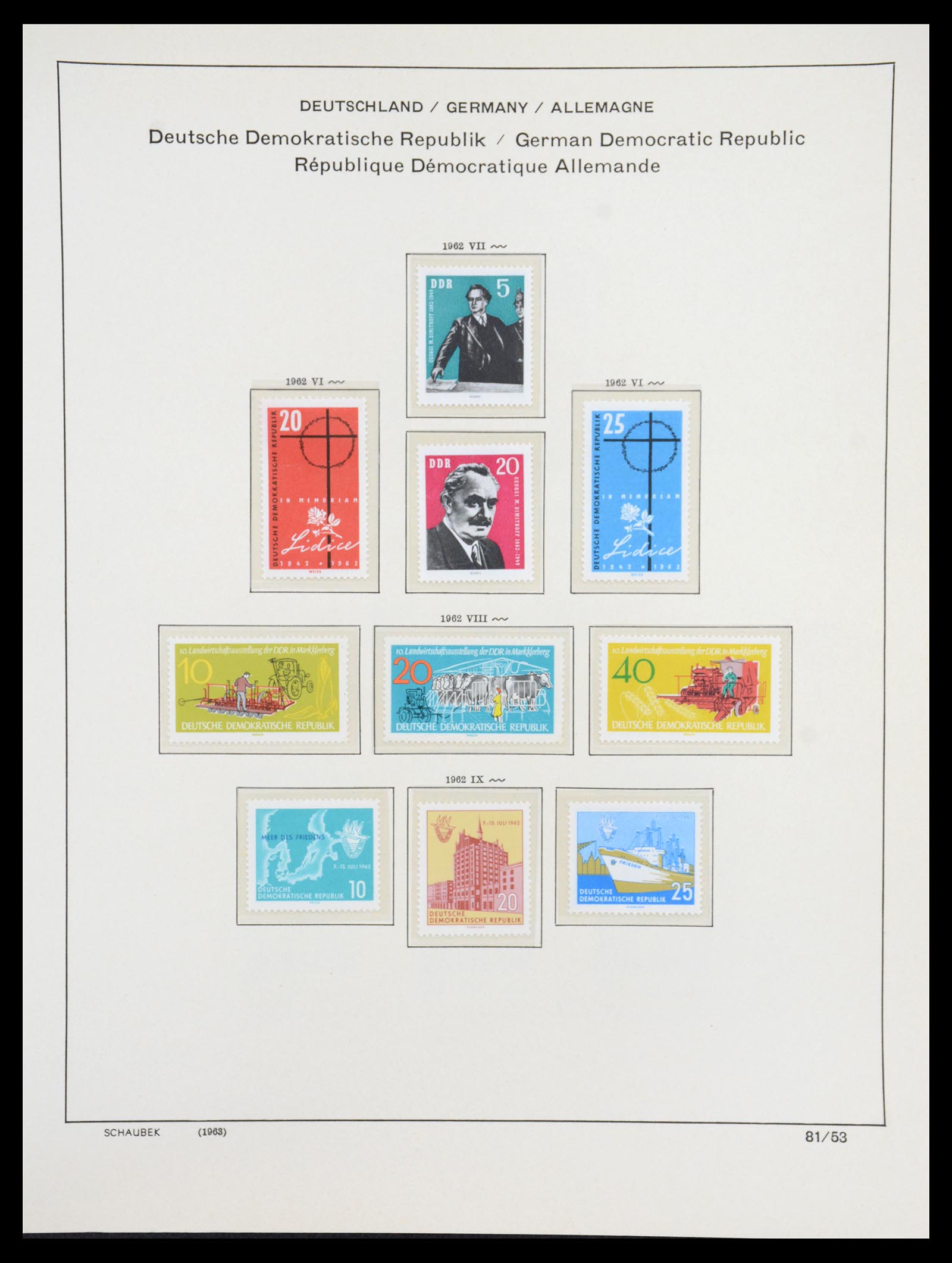 36641 096 - Stamp collection 36641 DDR en Sovjet Zone 1945-1964.