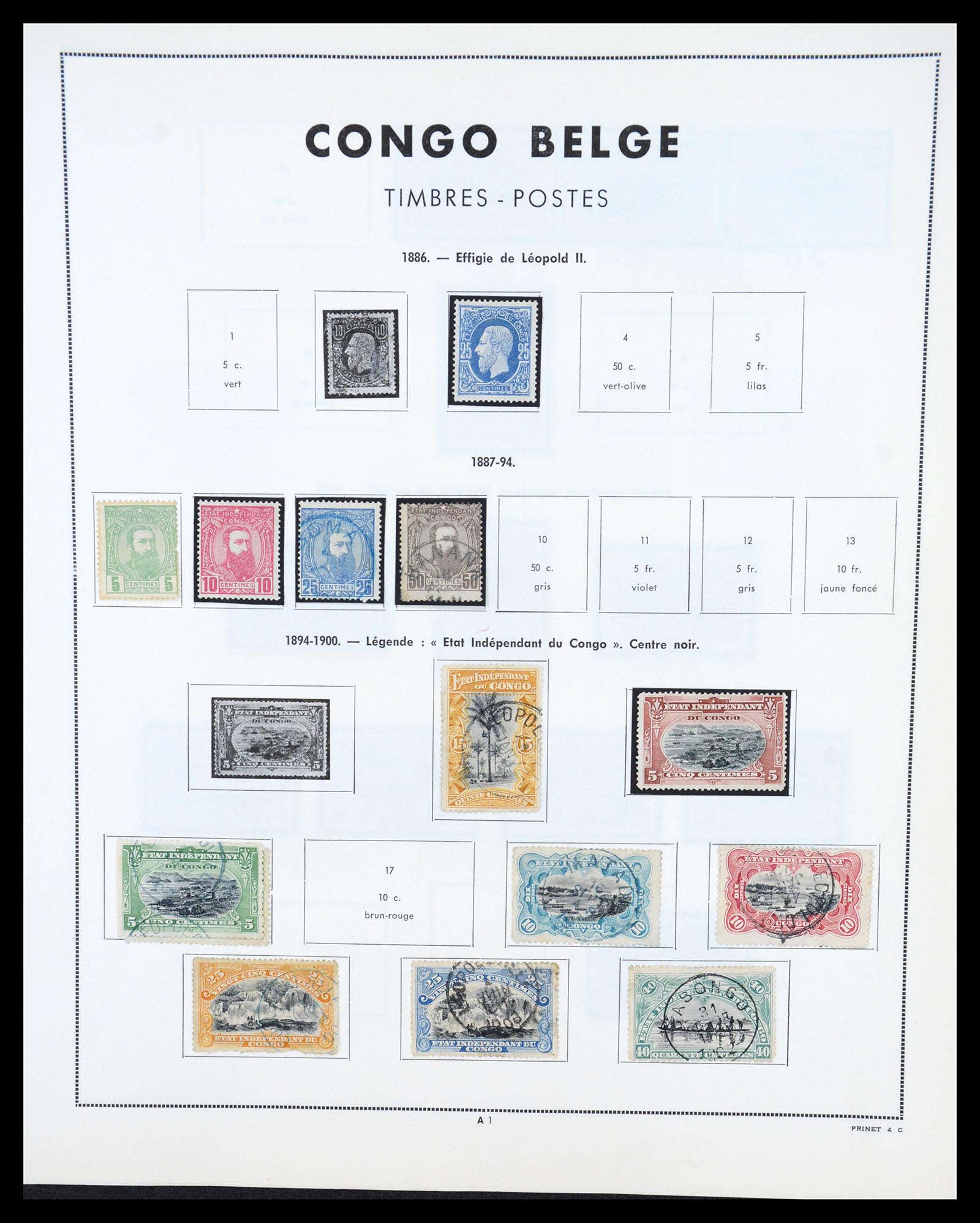 36661 001 - Postzegelverzameling 36661 Belgisch Congo 1885-1961.