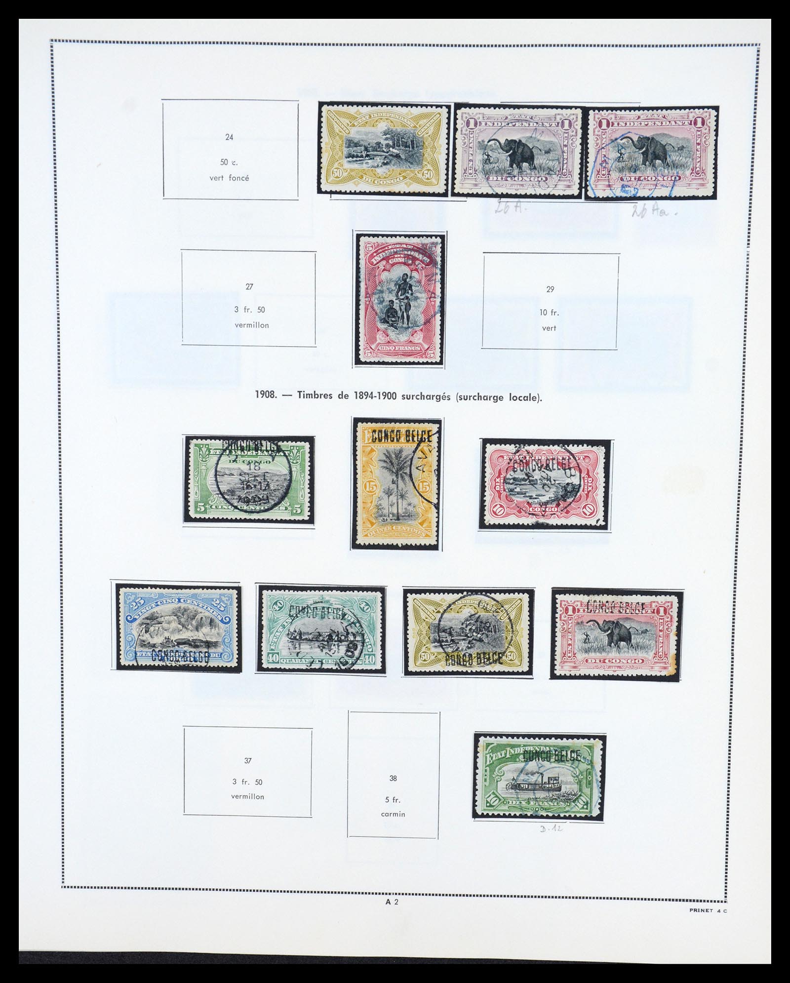 36661 002 - Postzegelverzameling 36661 Belgisch Congo 1885-1961.