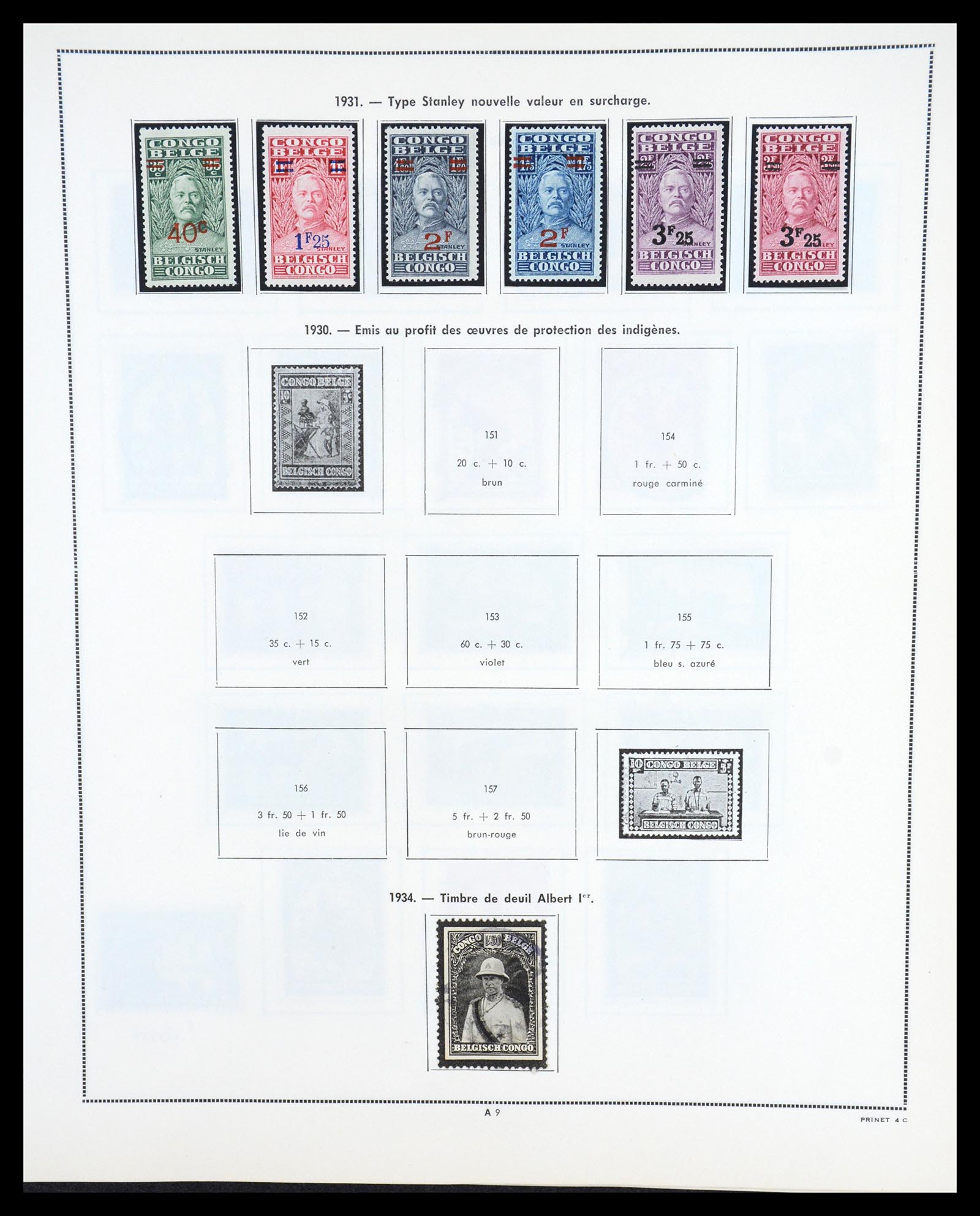 36661 009 - Postzegelverzameling 36661 Belgisch Congo 1885-1961.
