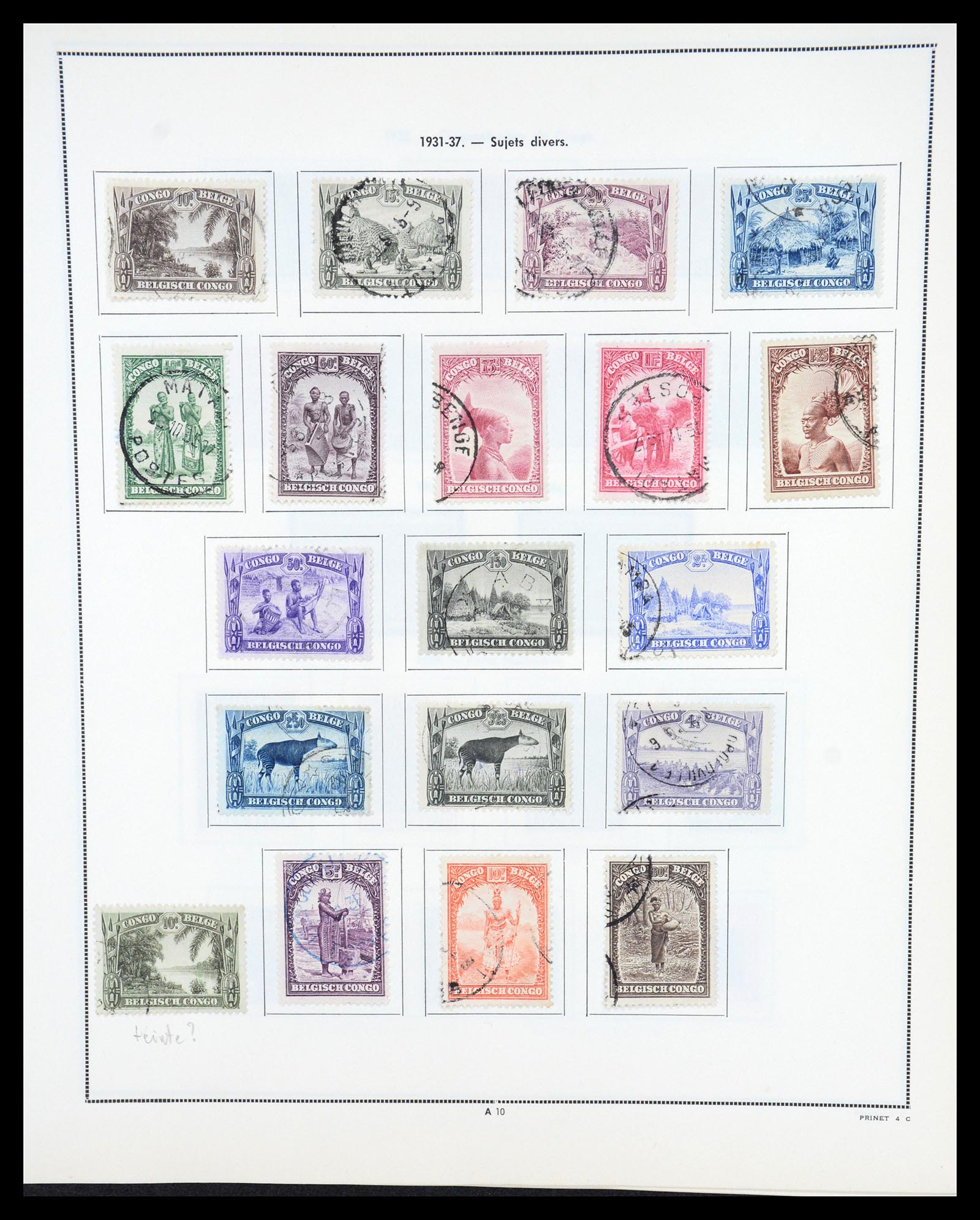 36661 010 - Postzegelverzameling 36661 Belgisch Congo 1885-1961.
