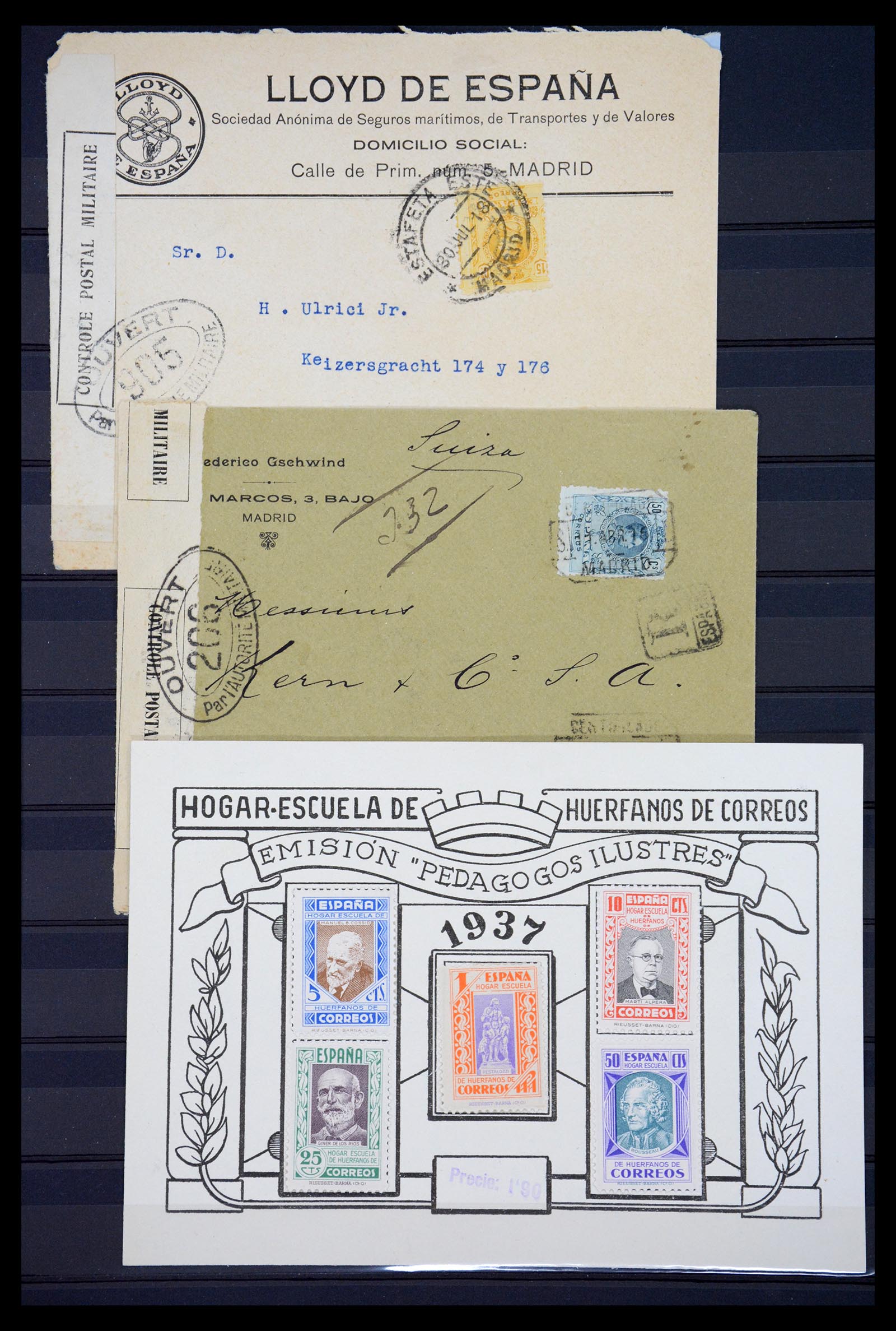 36667 001 - Postzegelverzameling 36667 Spanje en Portugal 1850-1955.