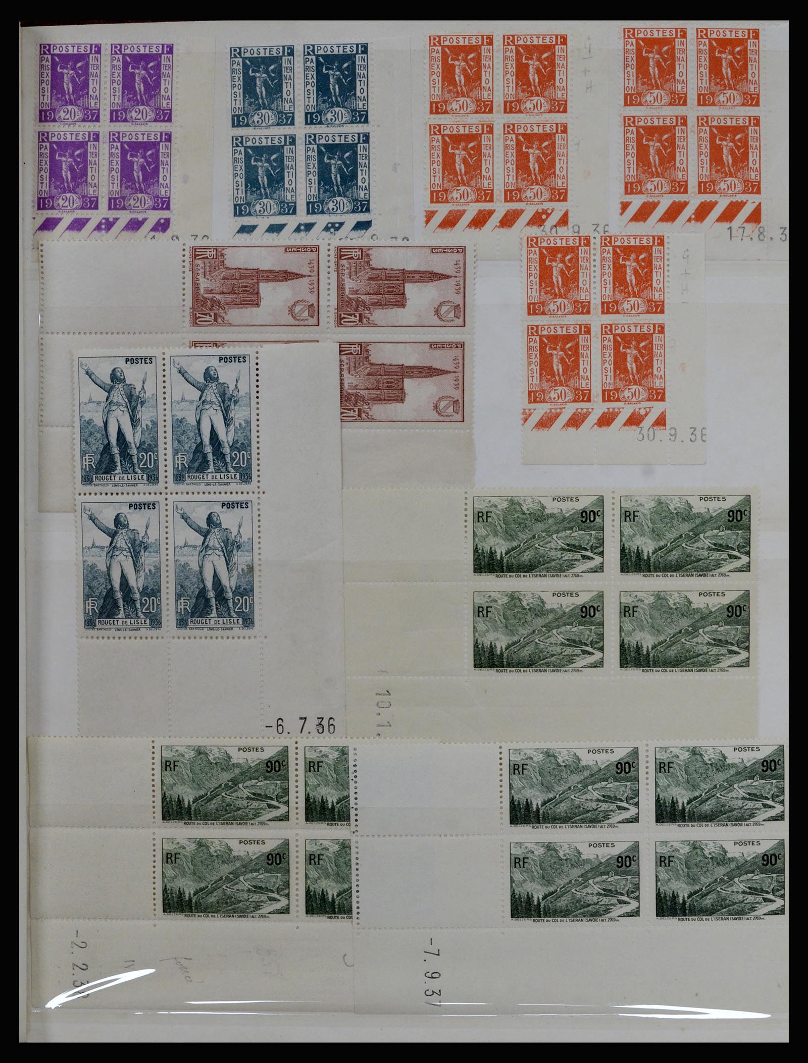 36685 001 - Postzegelverzameling 36685 France coins datés 1926-1990.