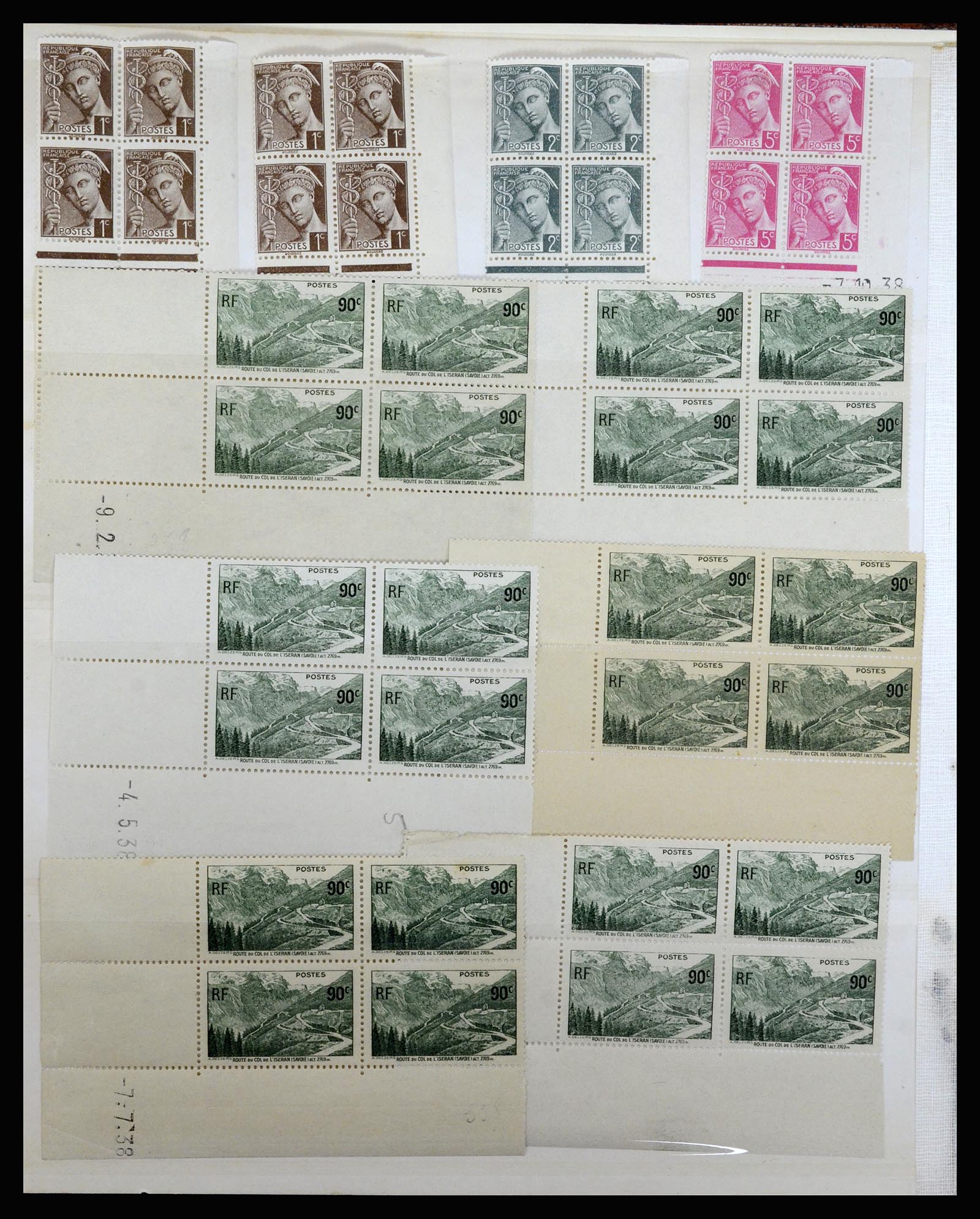 36685 002 - Postzegelverzameling 36685 France coins datés 1926-1990.