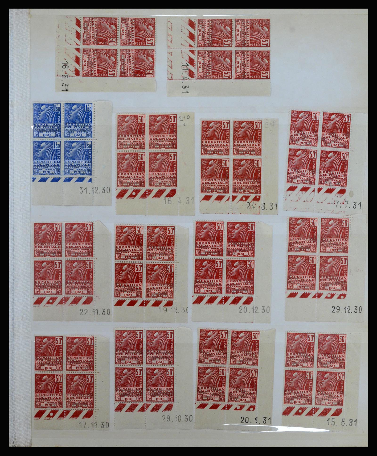 36685 009 - Postzegelverzameling 36685 France coins datés 1926-1990.