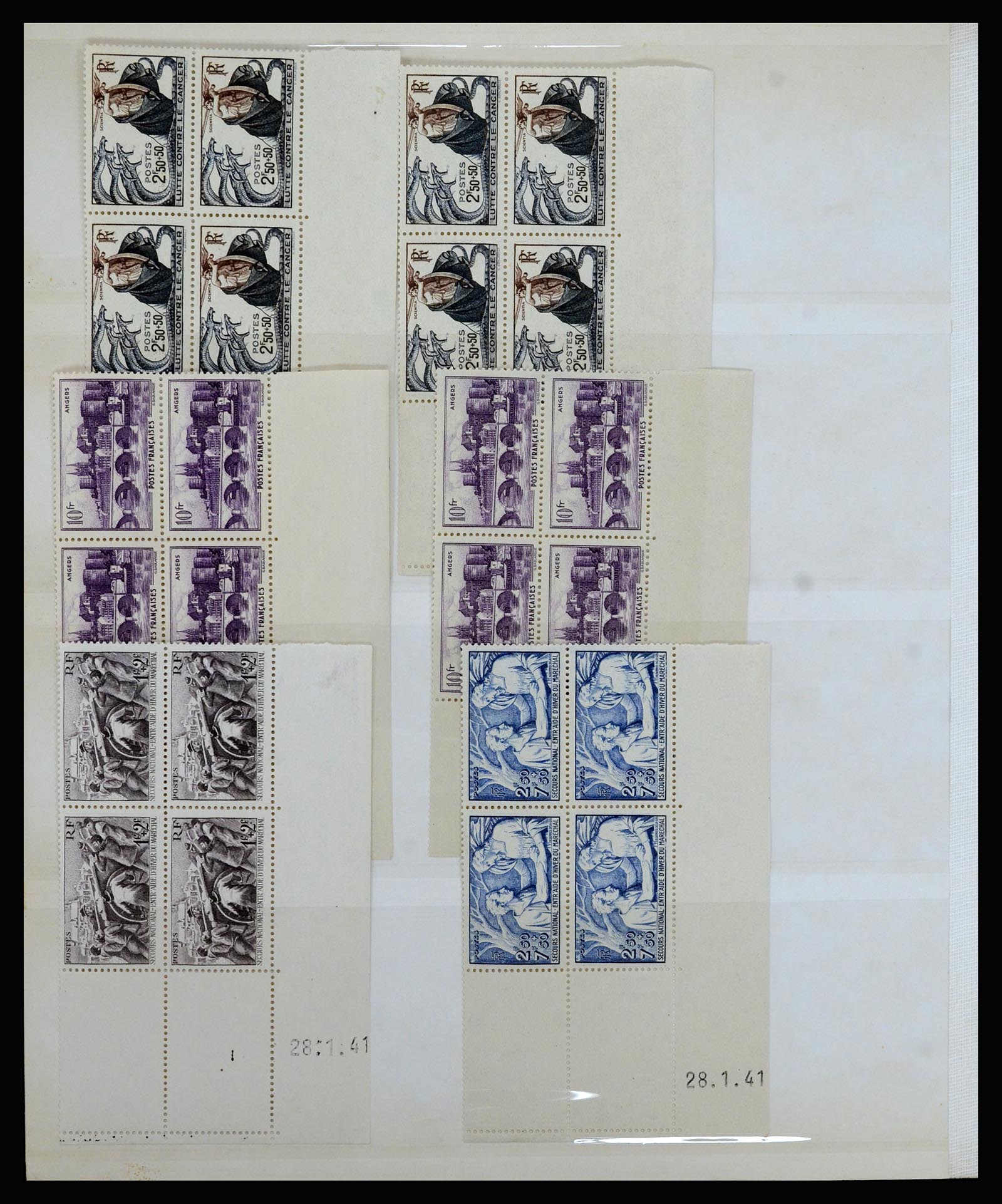 36685 012 - Postzegelverzameling 36685 France coins datés 1926-1990.