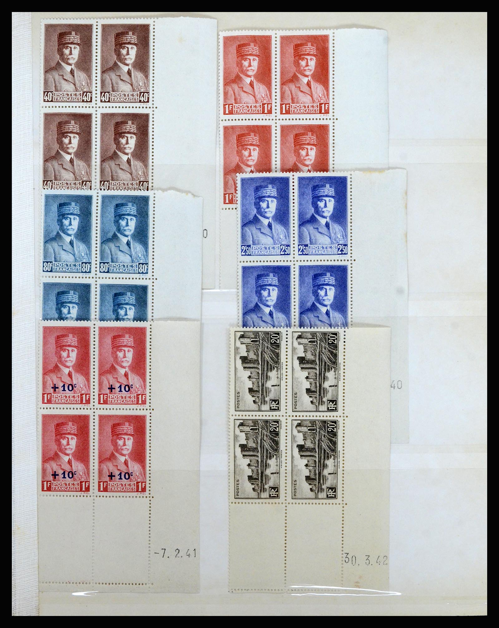 36685 013 - Postzegelverzameling 36685 France coins datés 1926-1990.