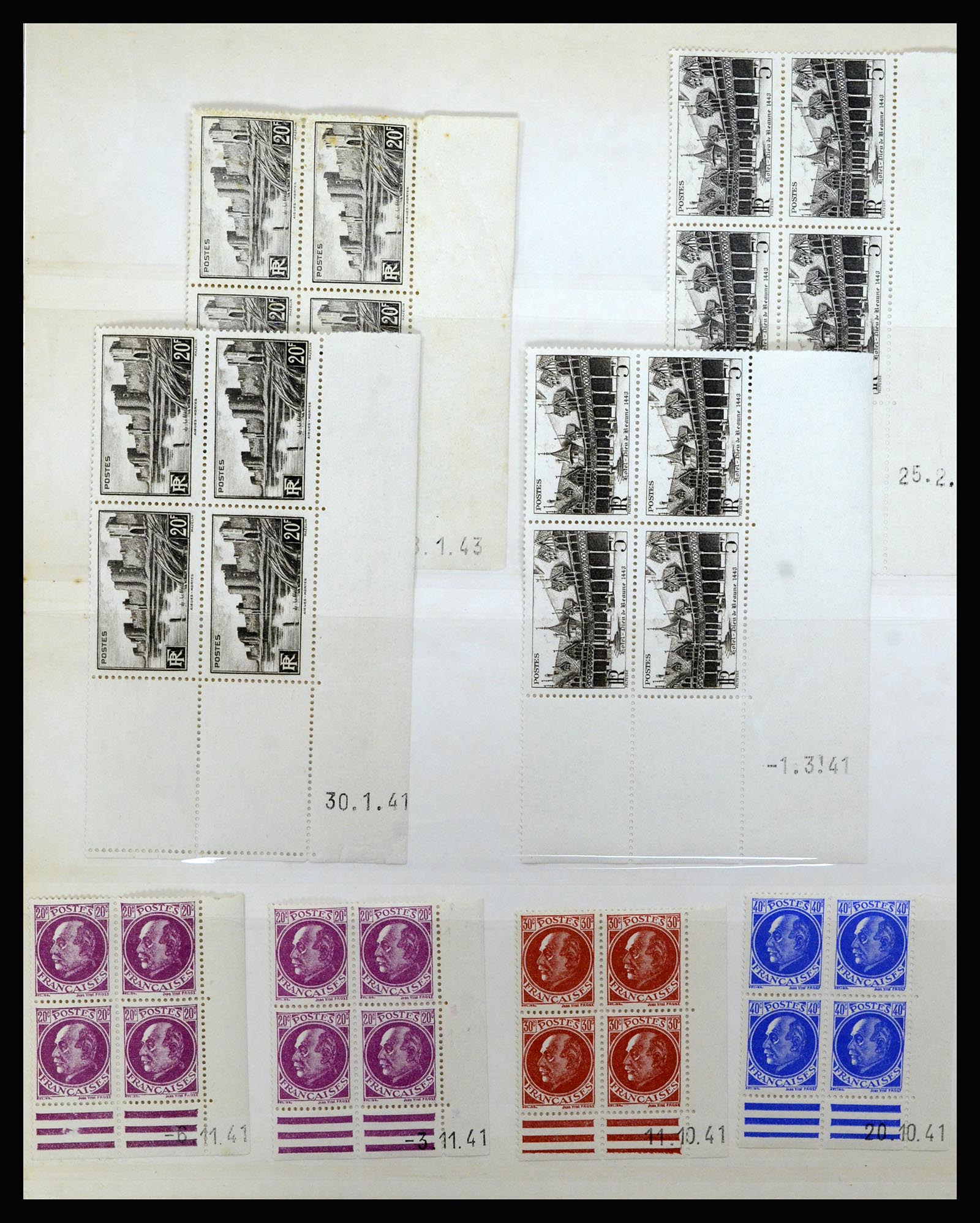36685 014 - Postzegelverzameling 36685 France coins datés 1926-1990.