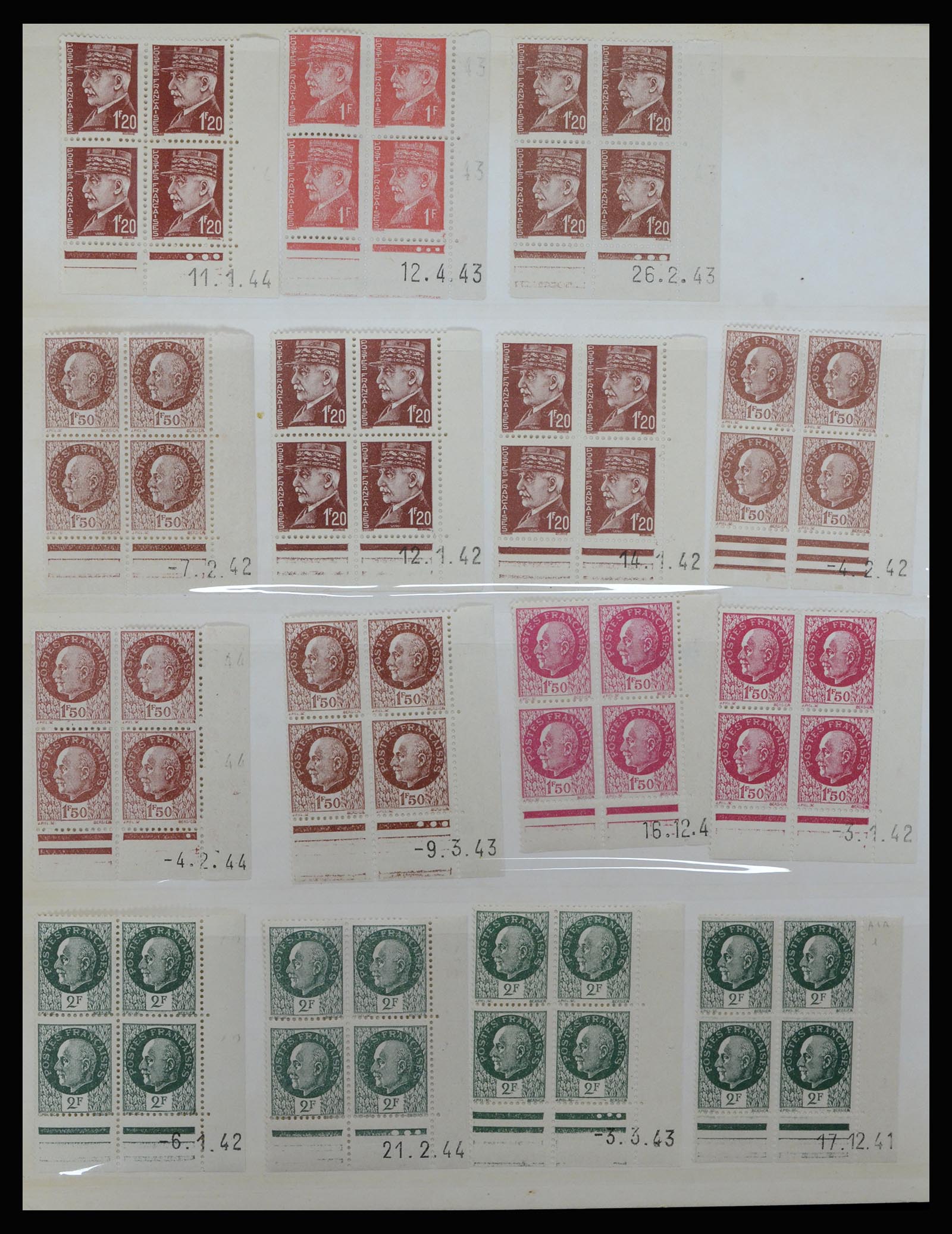 36685 016 - Postzegelverzameling 36685 France coins datés 1926-1990.