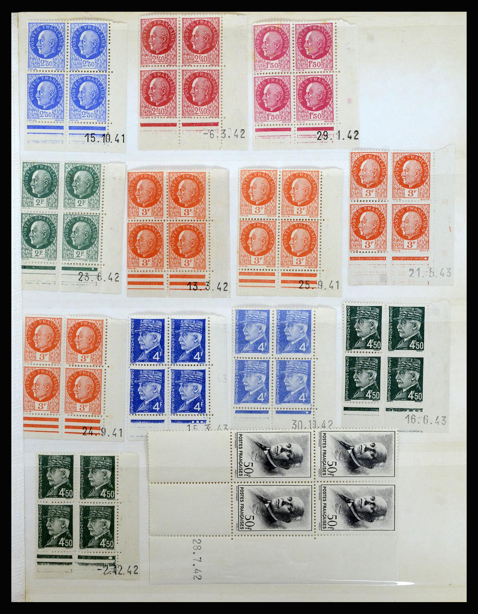 36685 017 - Postzegelverzameling 36685 France coins datés 1926-1990.