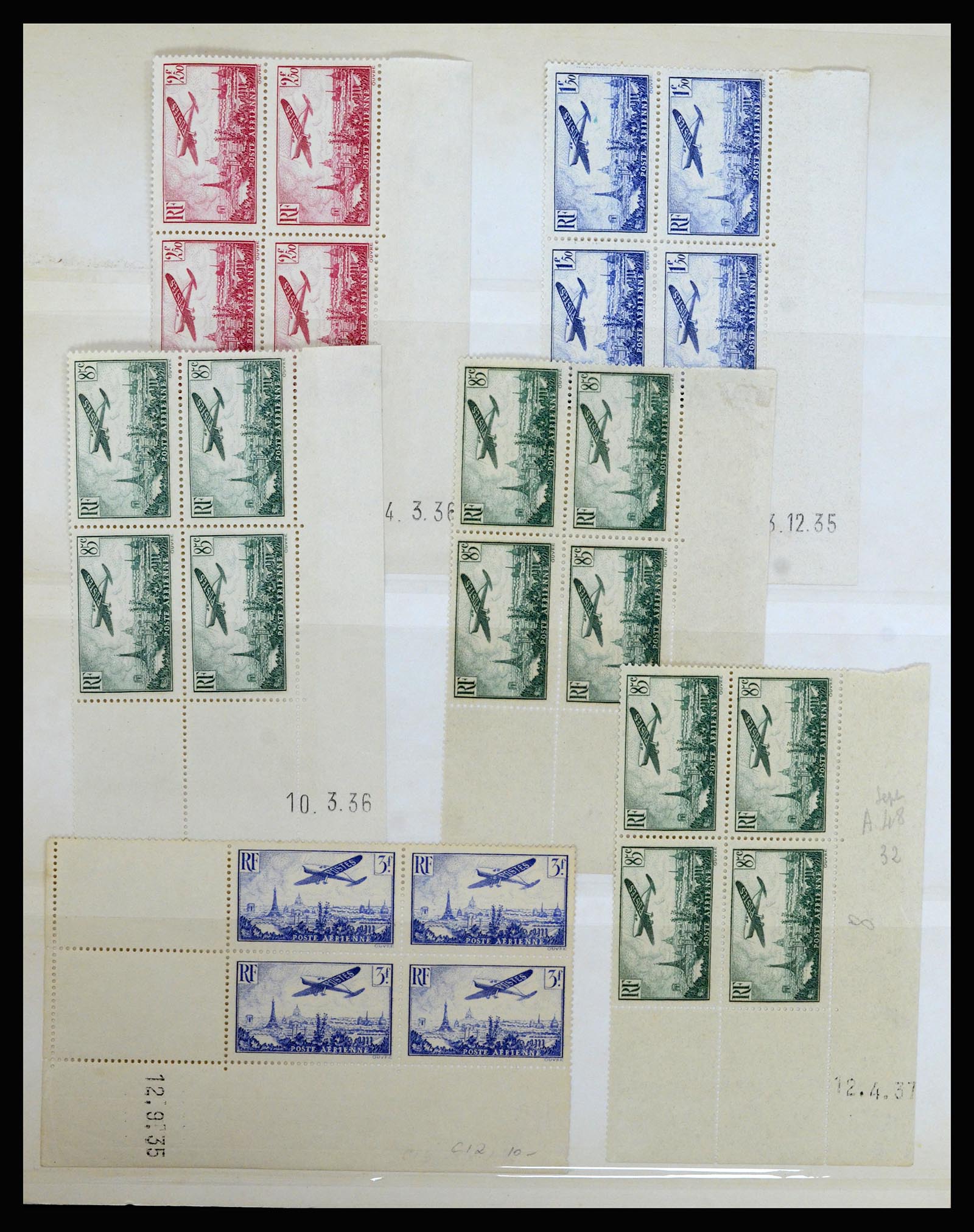 36685 020 - Postzegelverzameling 36685 France coins datés 1926-1990.