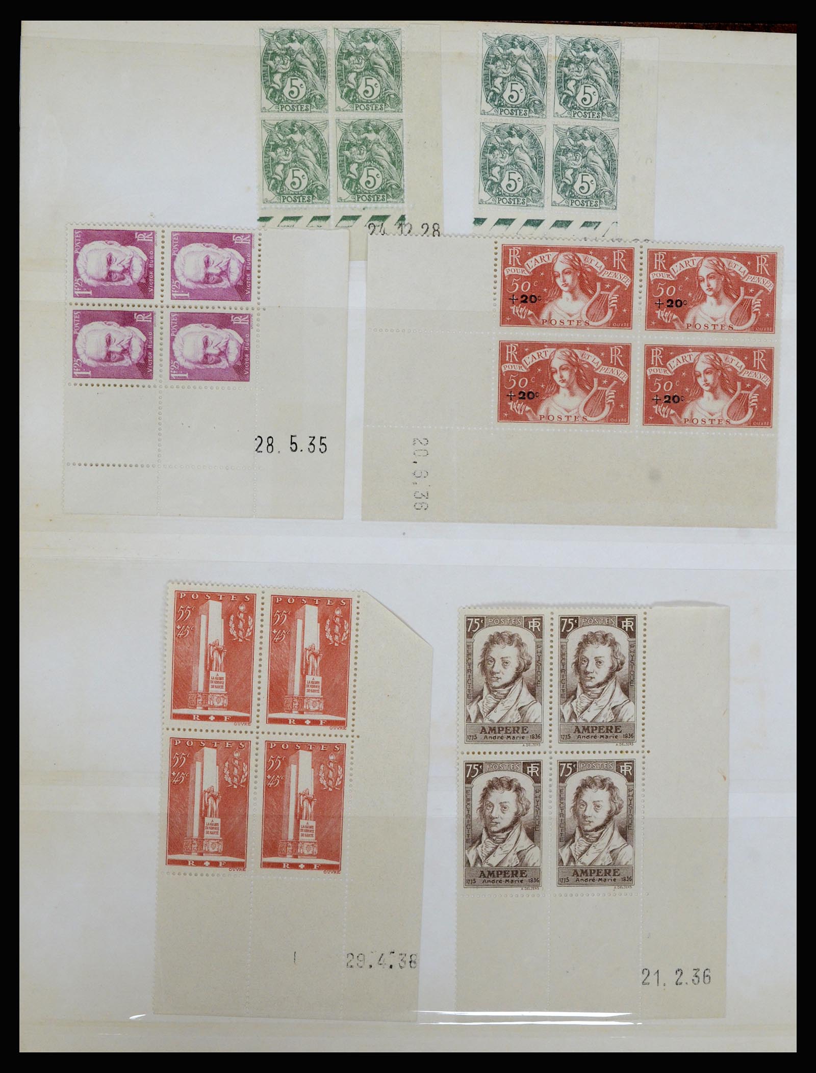 36685 026 - Postzegelverzameling 36685 France coins datés 1926-1990.
