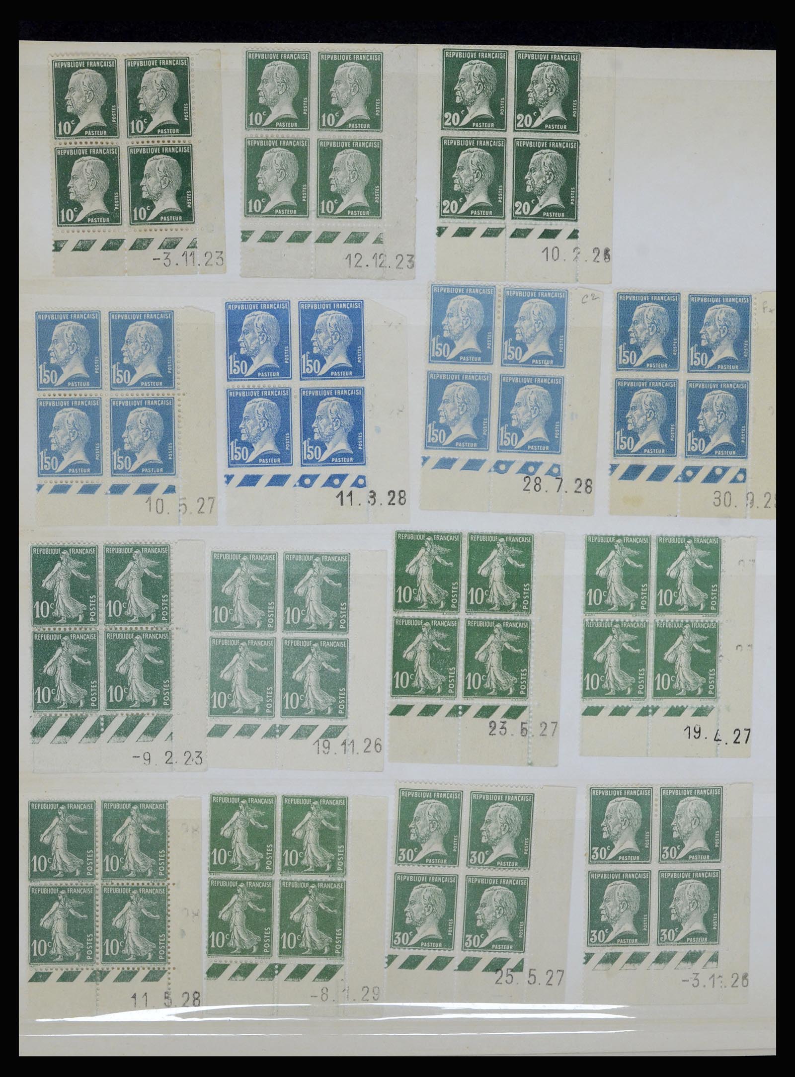36685 028 - Postzegelverzameling 36685 France coins datés 1926-1990.