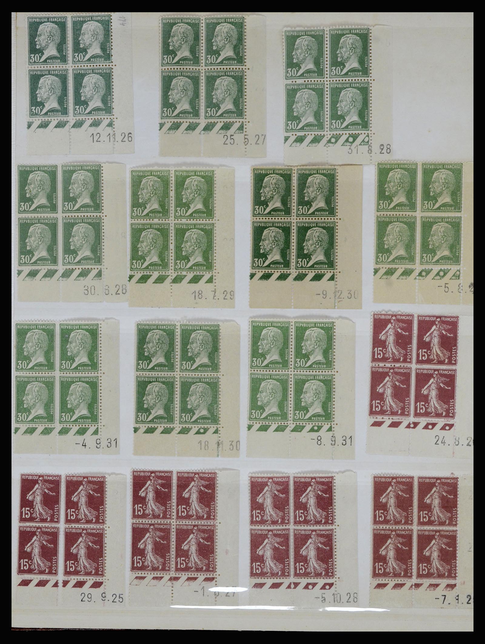 36685 029 - Postzegelverzameling 36685 France coins datés 1926-1990.