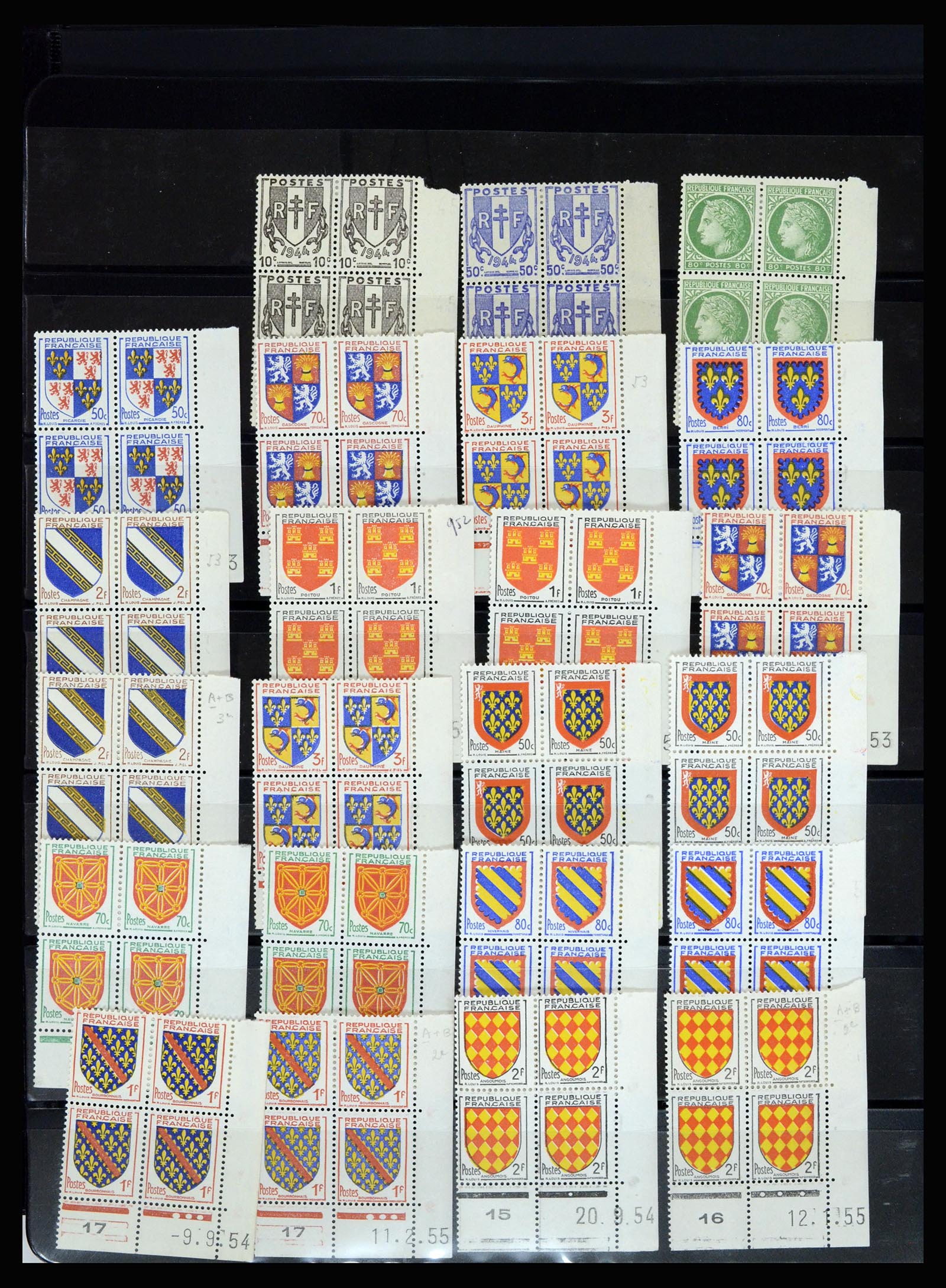 36685 036 - Postzegelverzameling 36685 France coins datés 1926-1990.