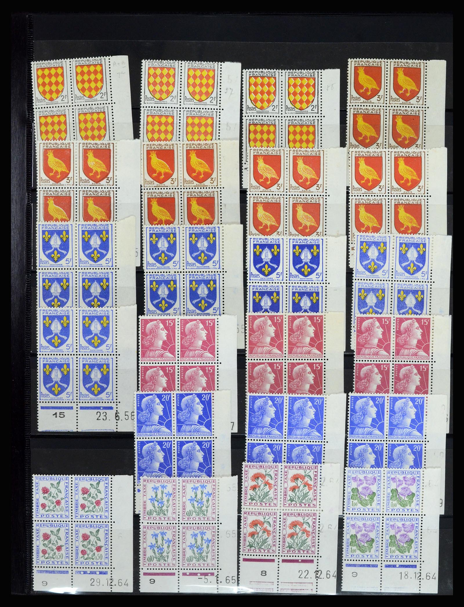 36685 037 - Postzegelverzameling 36685 France coins datés 1926-1990.