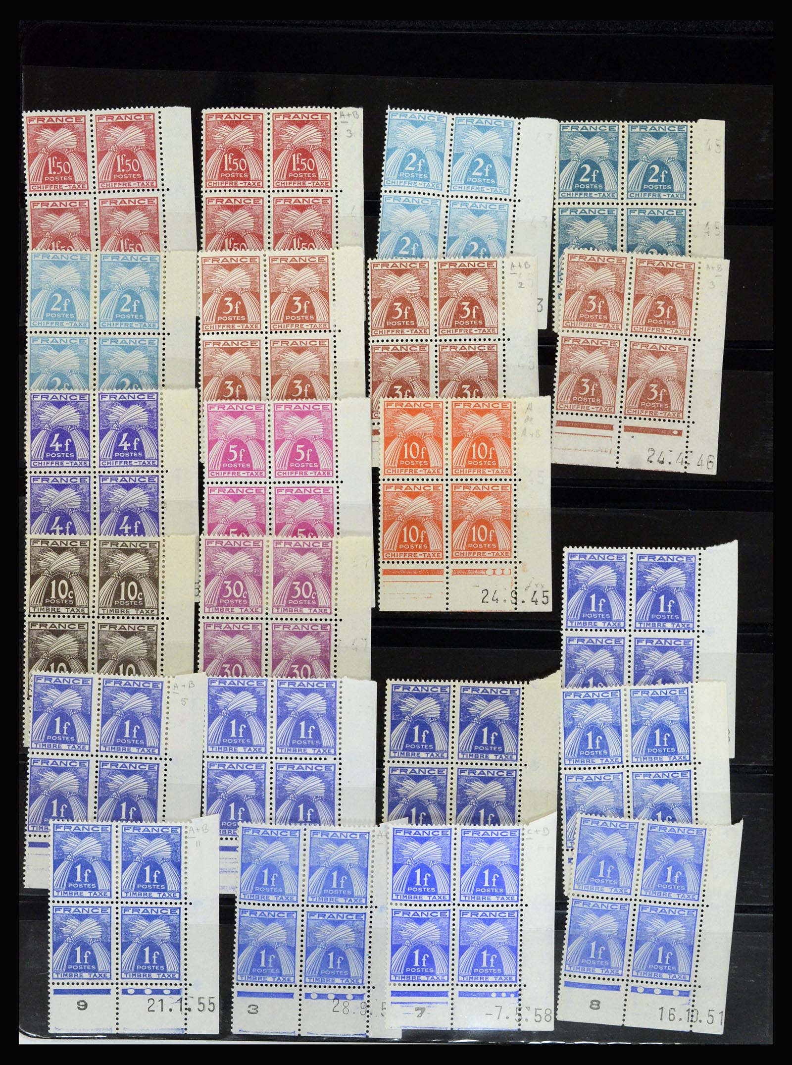 36685 050 - Postzegelverzameling 36685 France coins datés 1926-1990.
