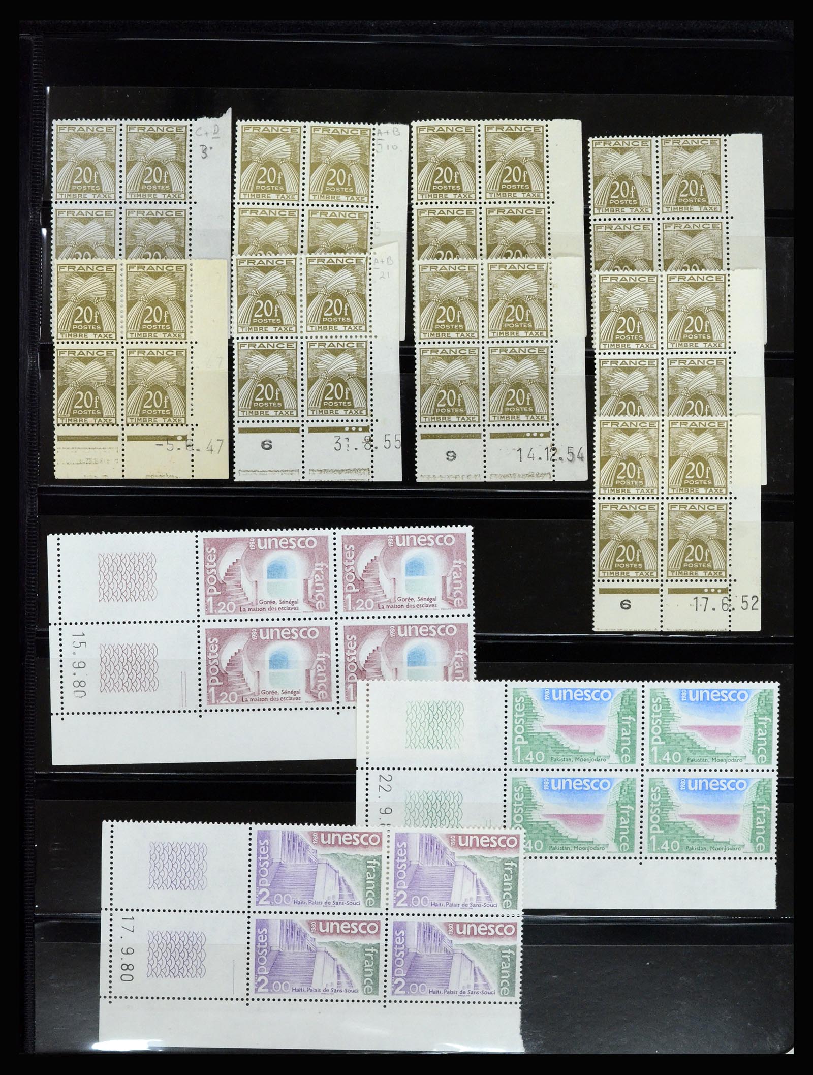 36685 053 - Postzegelverzameling 36685 France coins datés 1926-1990.