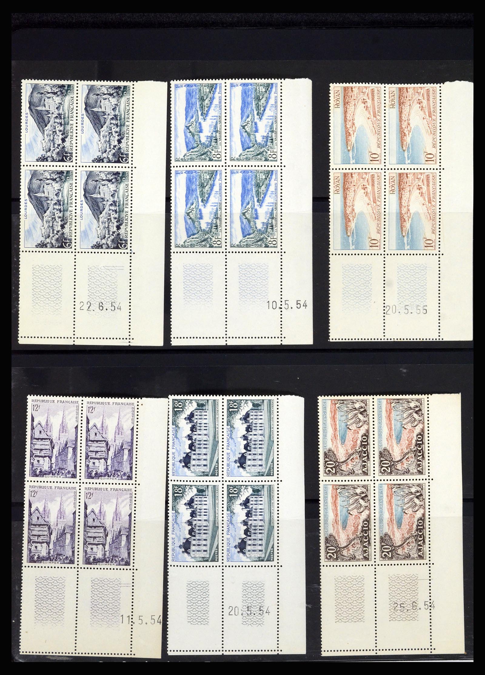 36685 061 - Postzegelverzameling 36685 France coins datés 1926-1990.