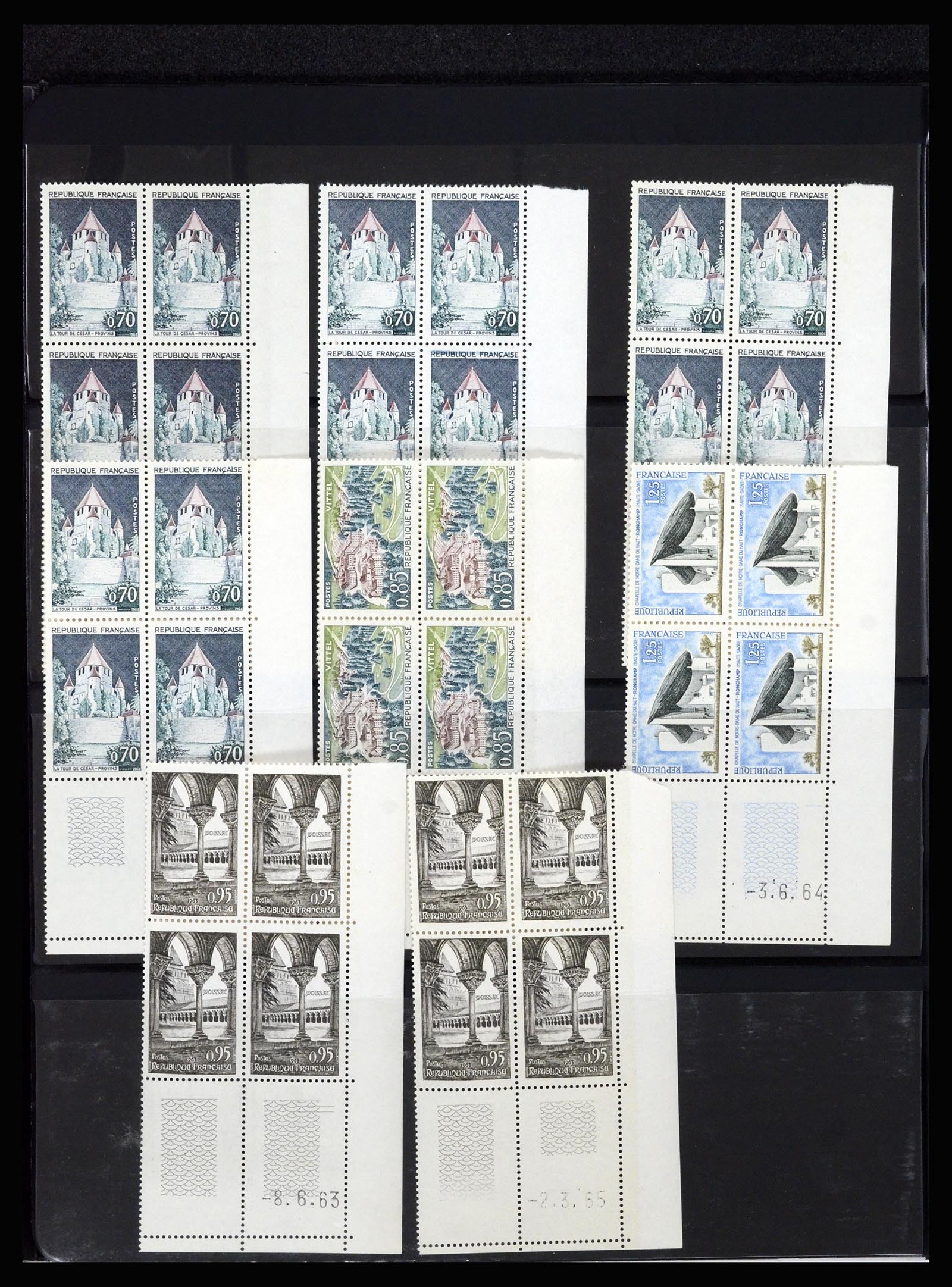 36685 071 - Postzegelverzameling 36685 France coins datés 1926-1990.