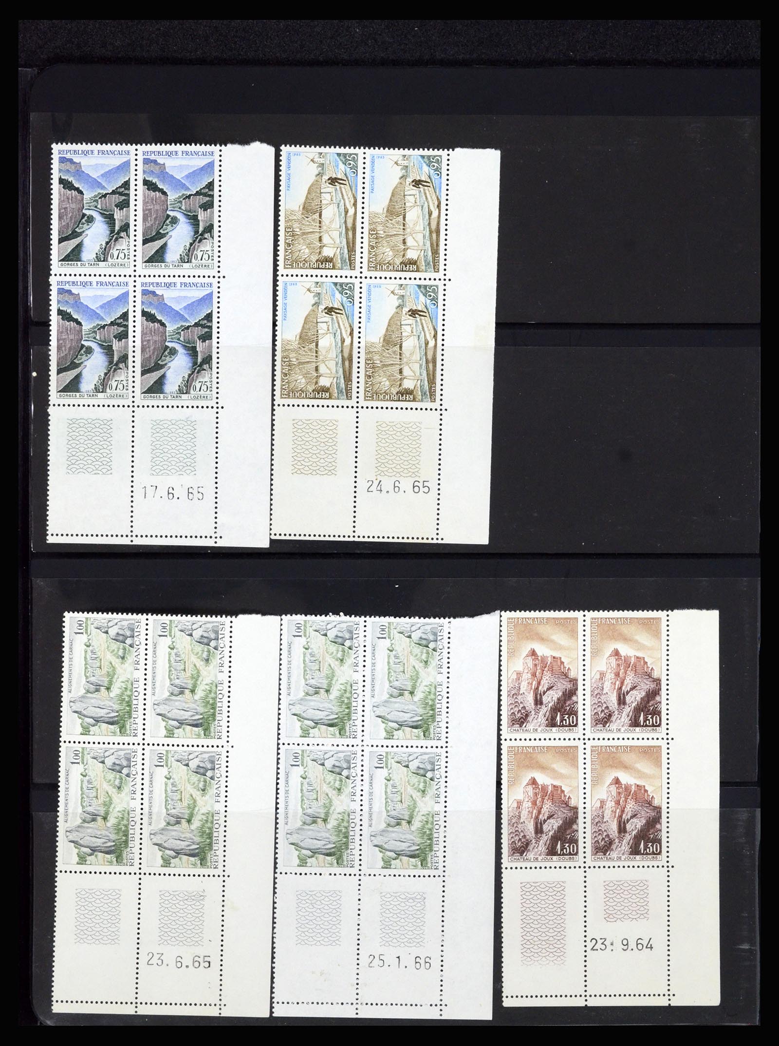 36685 073 - Postzegelverzameling 36685 France coins datés 1926-1990.