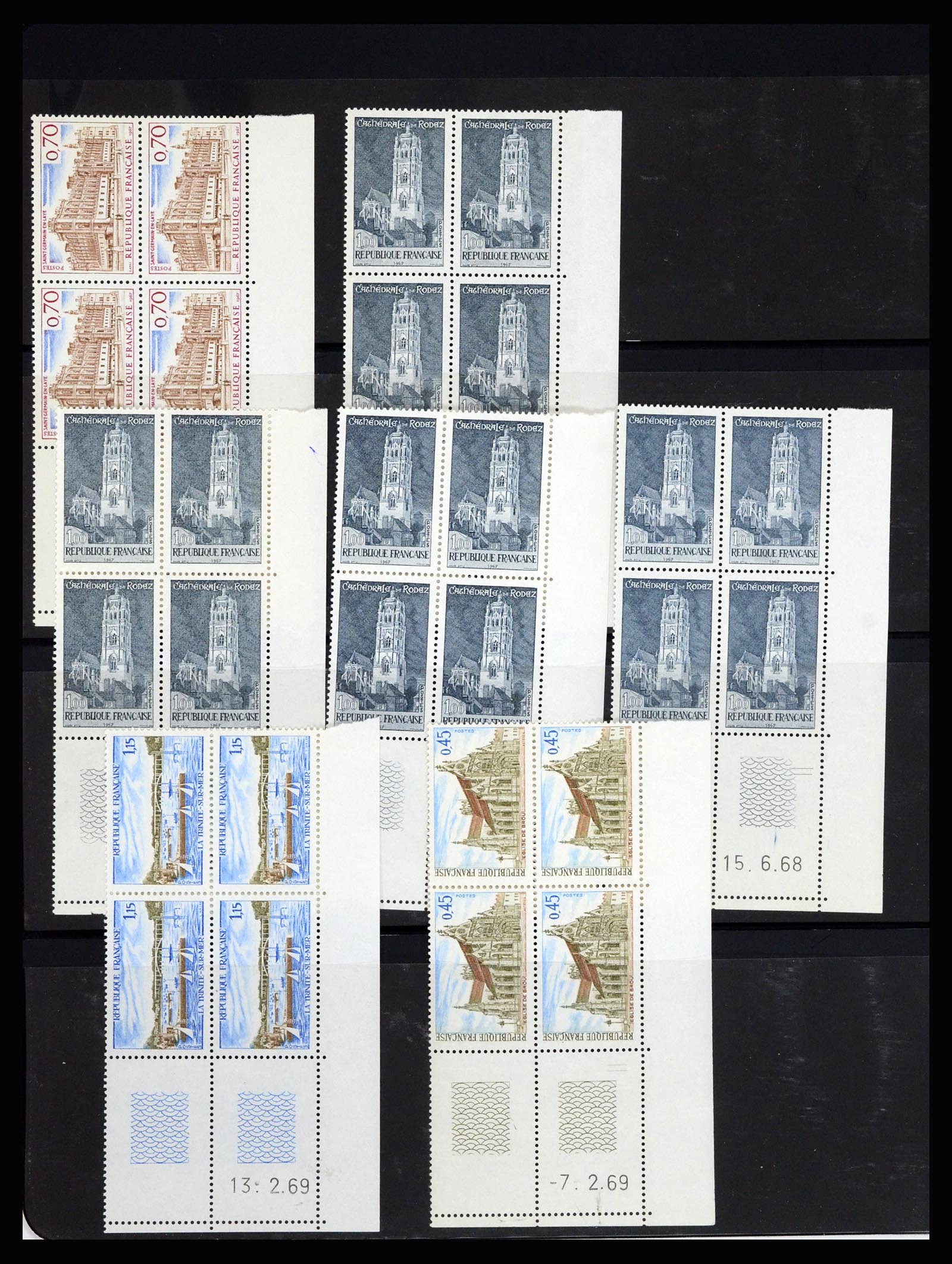 36685 075 - Postzegelverzameling 36685 France coins datés 1926-1990.