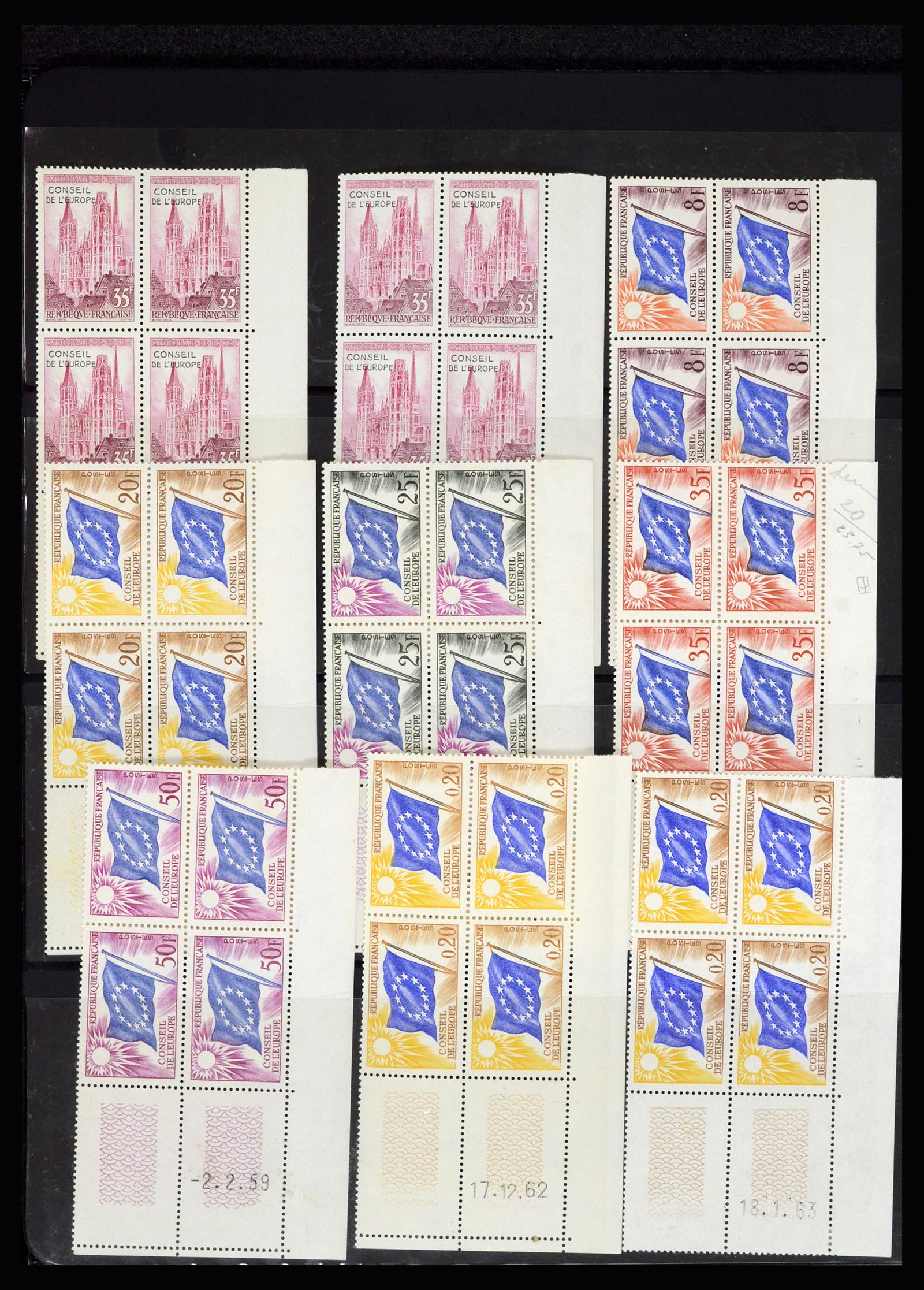 36685 087 - Postzegelverzameling 36685 France coins datés 1926-1990.