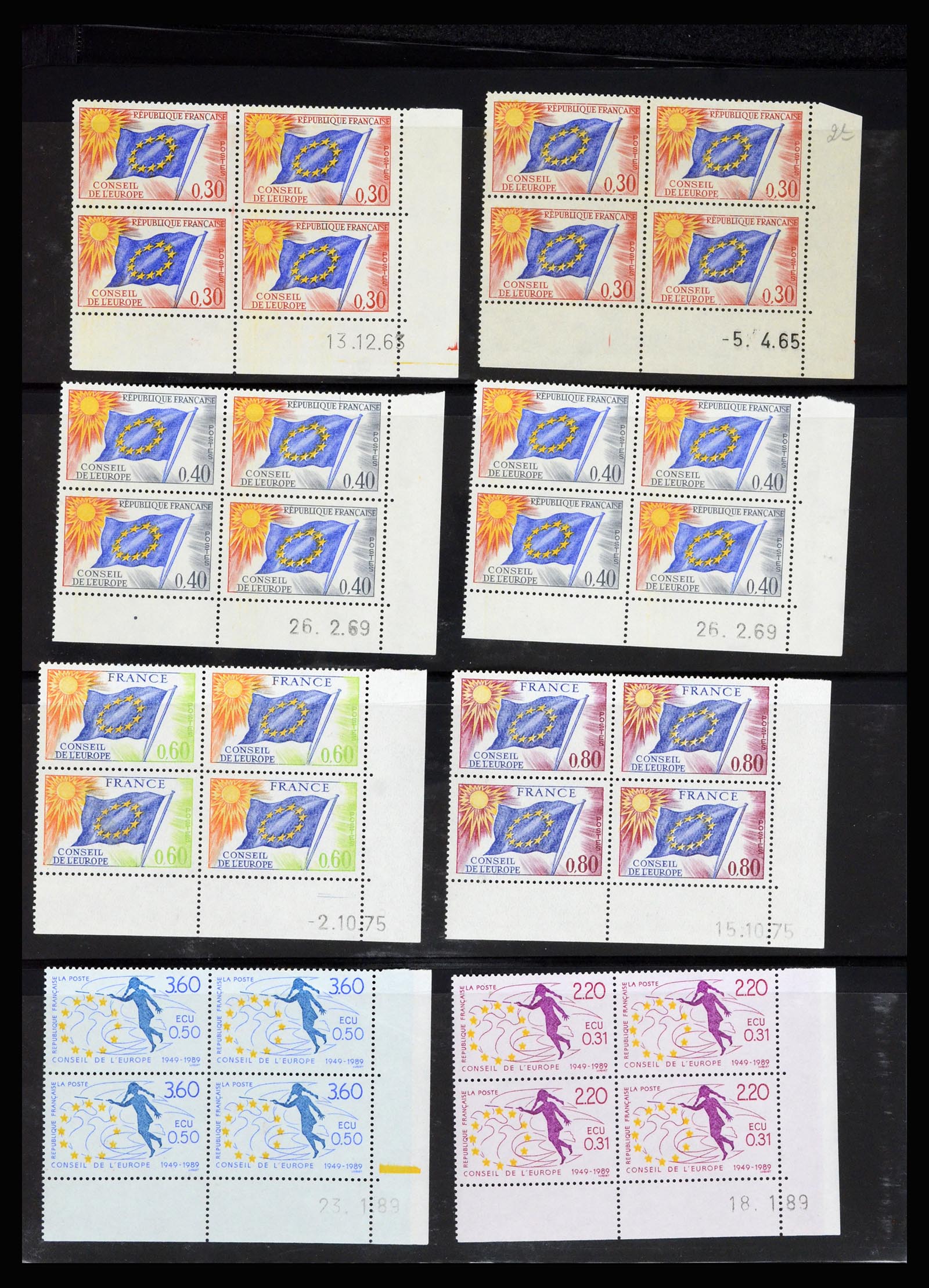 36685 089 - Postzegelverzameling 36685 France coins datés 1926-1990.