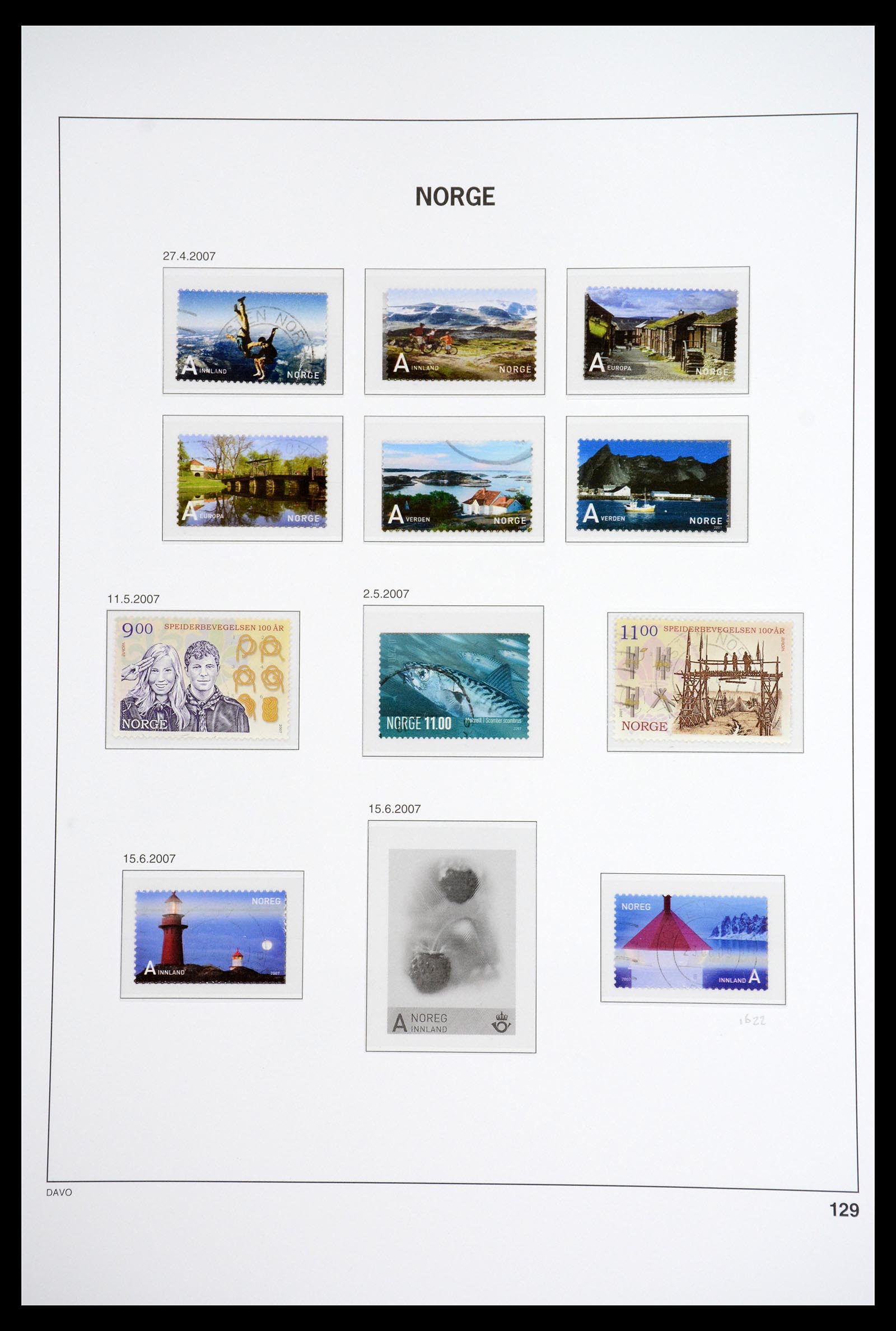36691 145 - Postzegelverzameling 36691 Norway 1855-2007.