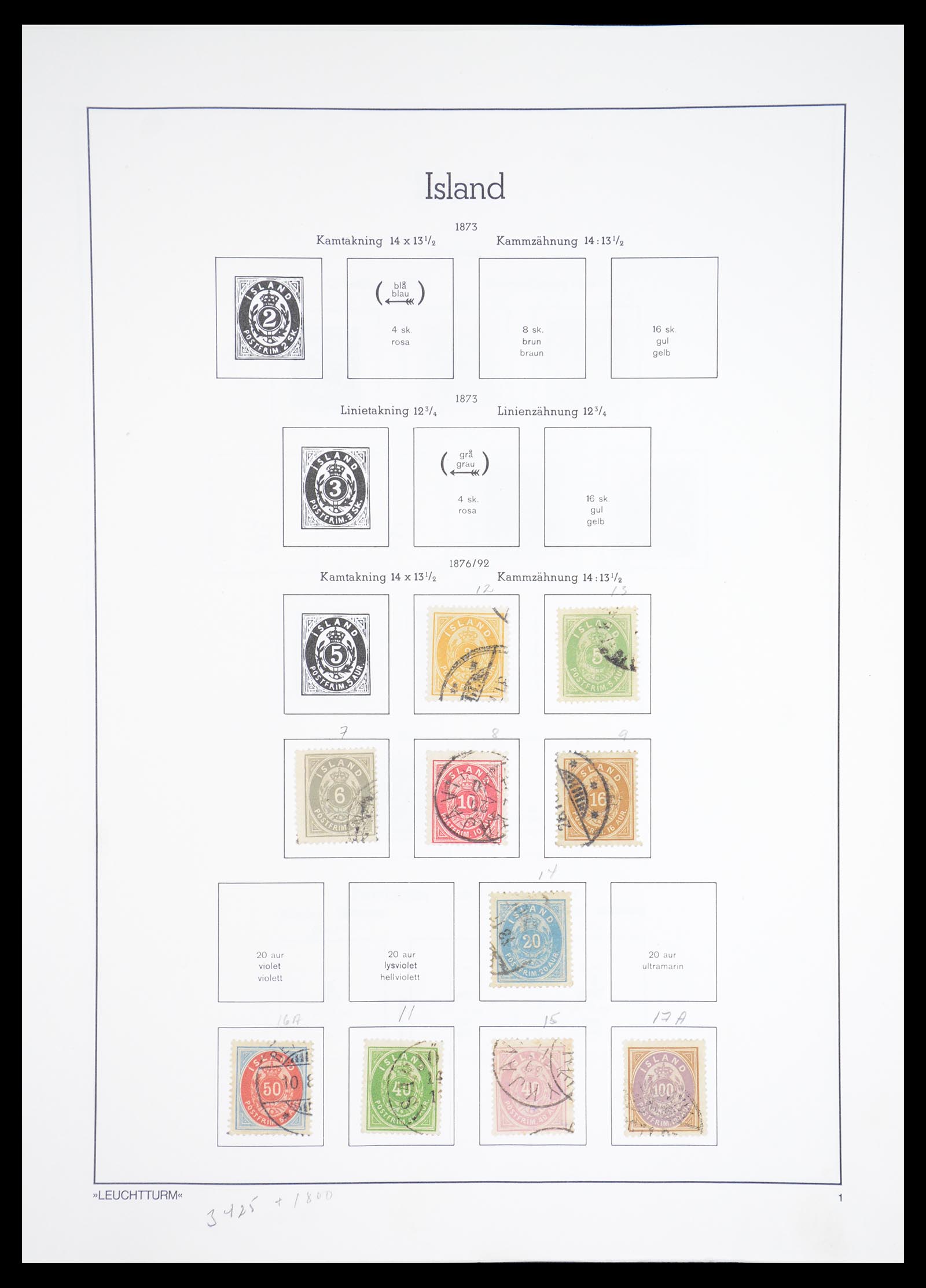 36703 001 - Postzegelverzameling 36703 IJsland 1876-2001.